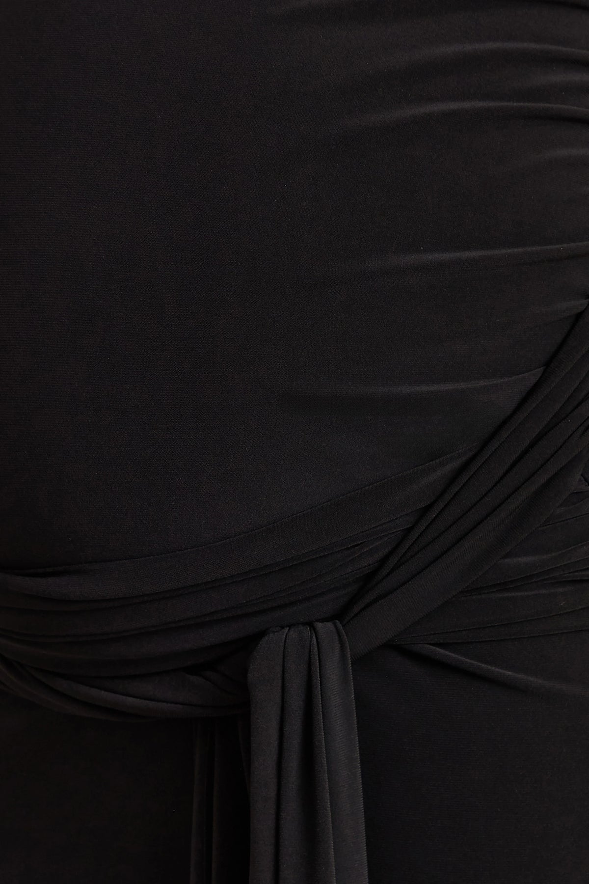 Felise | Black Scoop-Neck Maternity Maxi Dress With Gathered Detailing