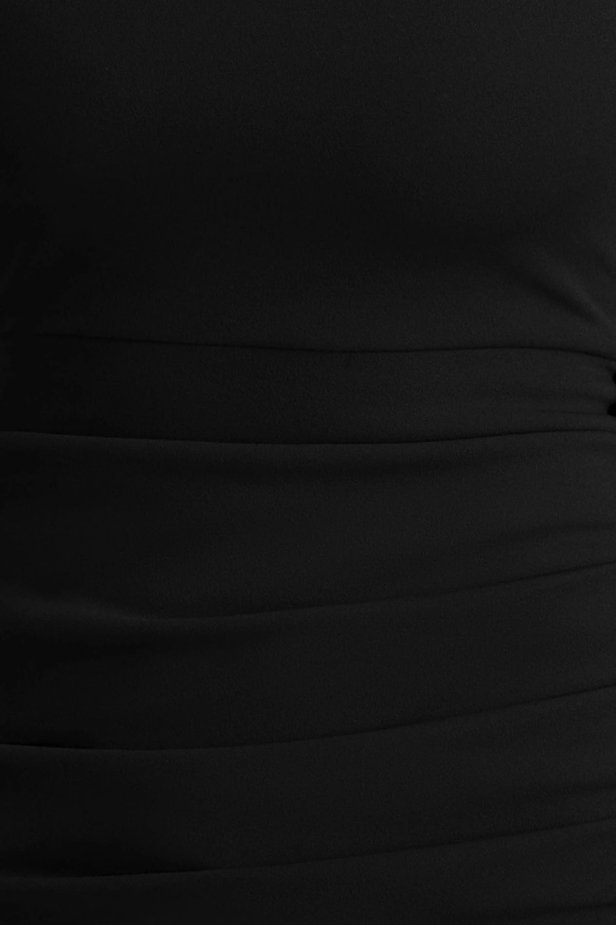 Zaya | Black Long Sleeve Mini Dress With Drape