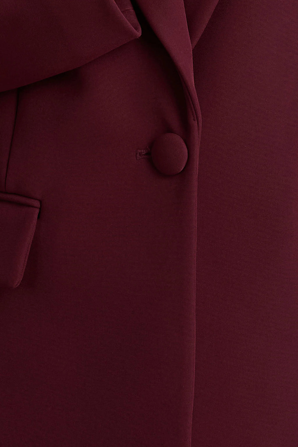 Katherine | Burgundy Plunge-Neck Oversized Blazer