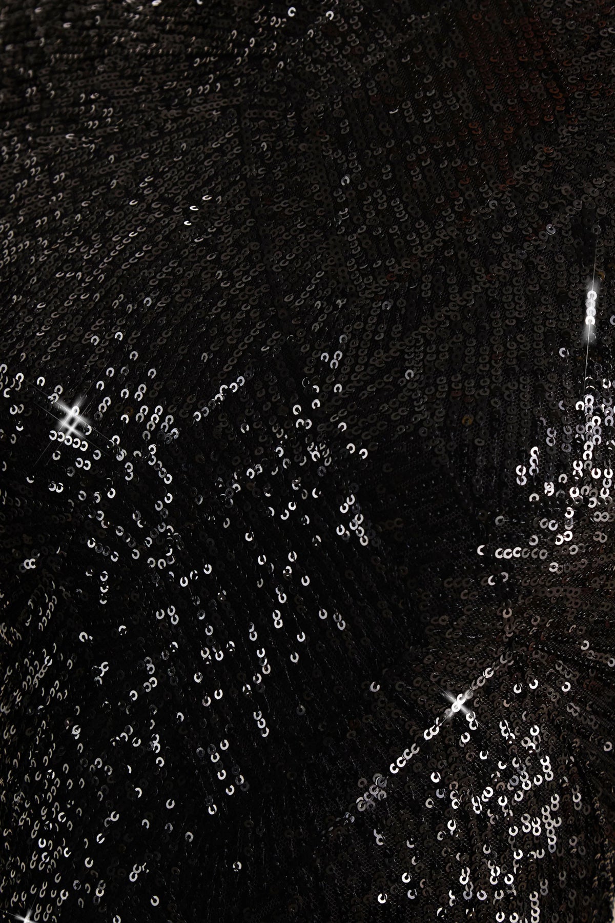 Cecy | Black Sequin High-Neck Maxi Dress With Cap Sleeves