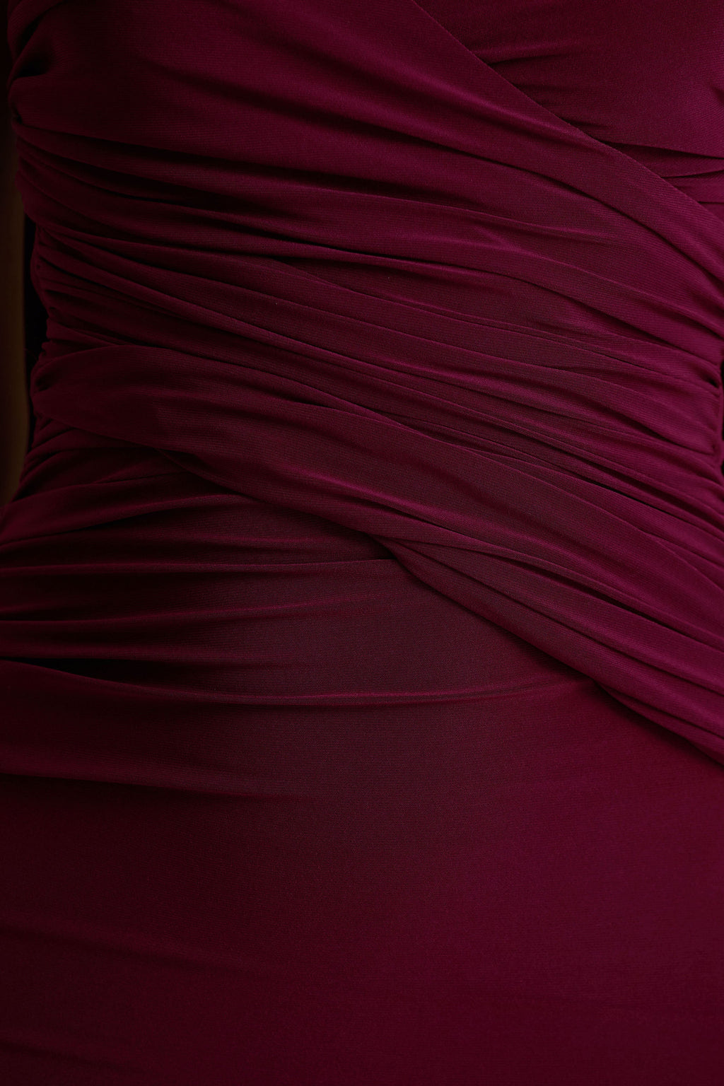 Leila | Burgundy Sweetheart Maxi Dress With Scarf