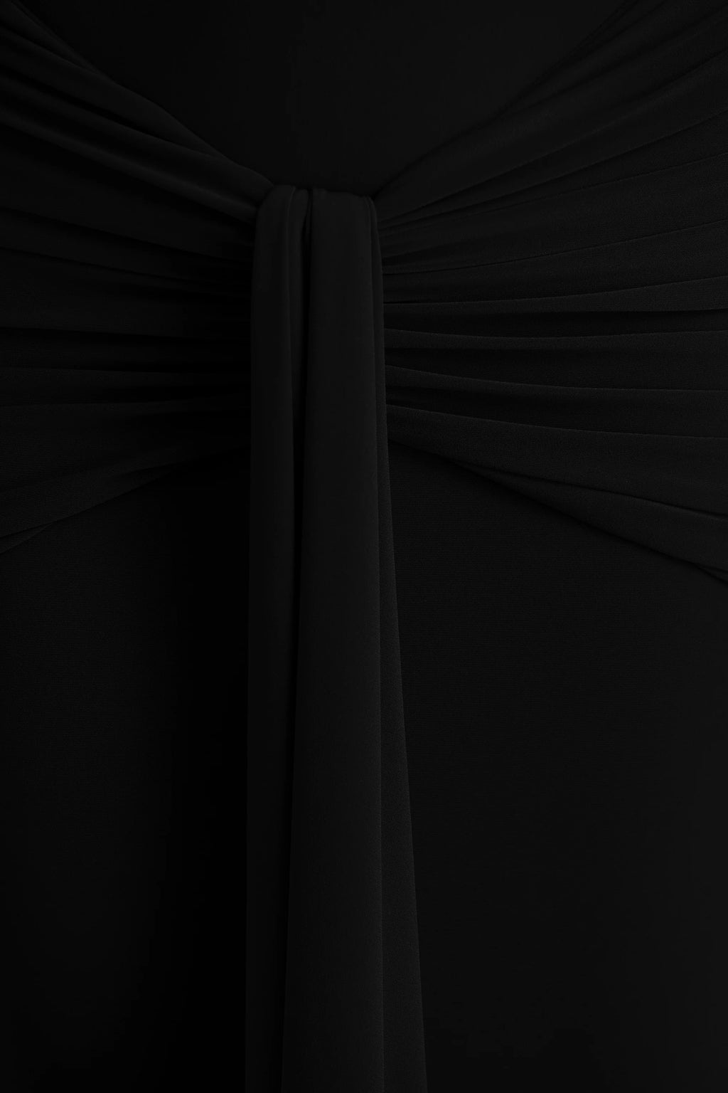 Envisioned | Black Bardot-Neck Maxi Dress With Gathered And Drape Detail
