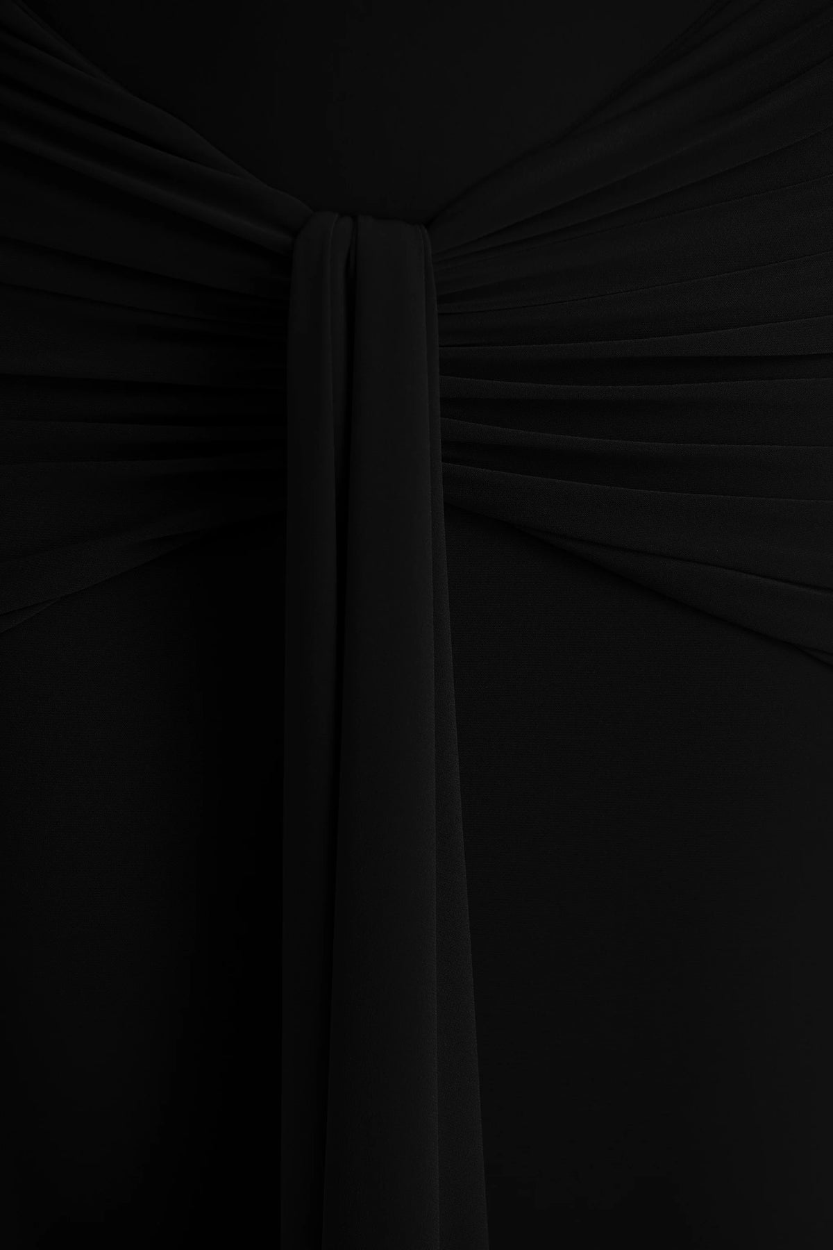 Envisioned | Black Bardot-Neck Maxi Dress With Gathered And Drape Detail