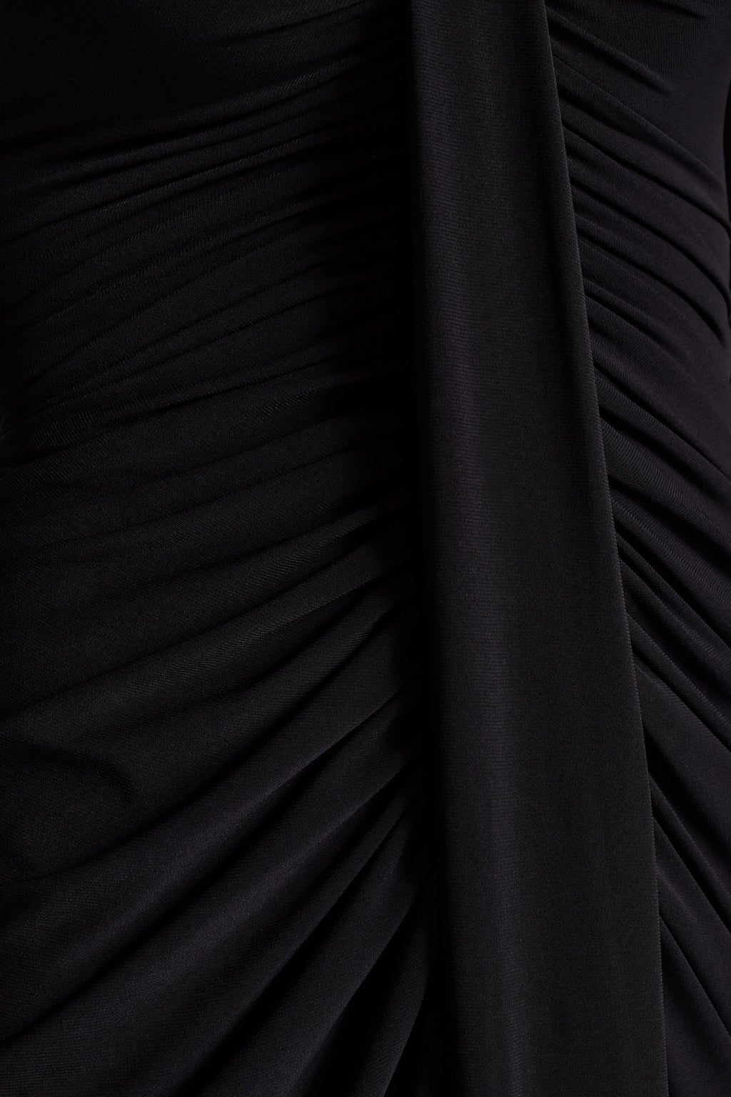 Rosetta | Black Sweetheart-Neck Midi Dress With Sheer-Sleeves