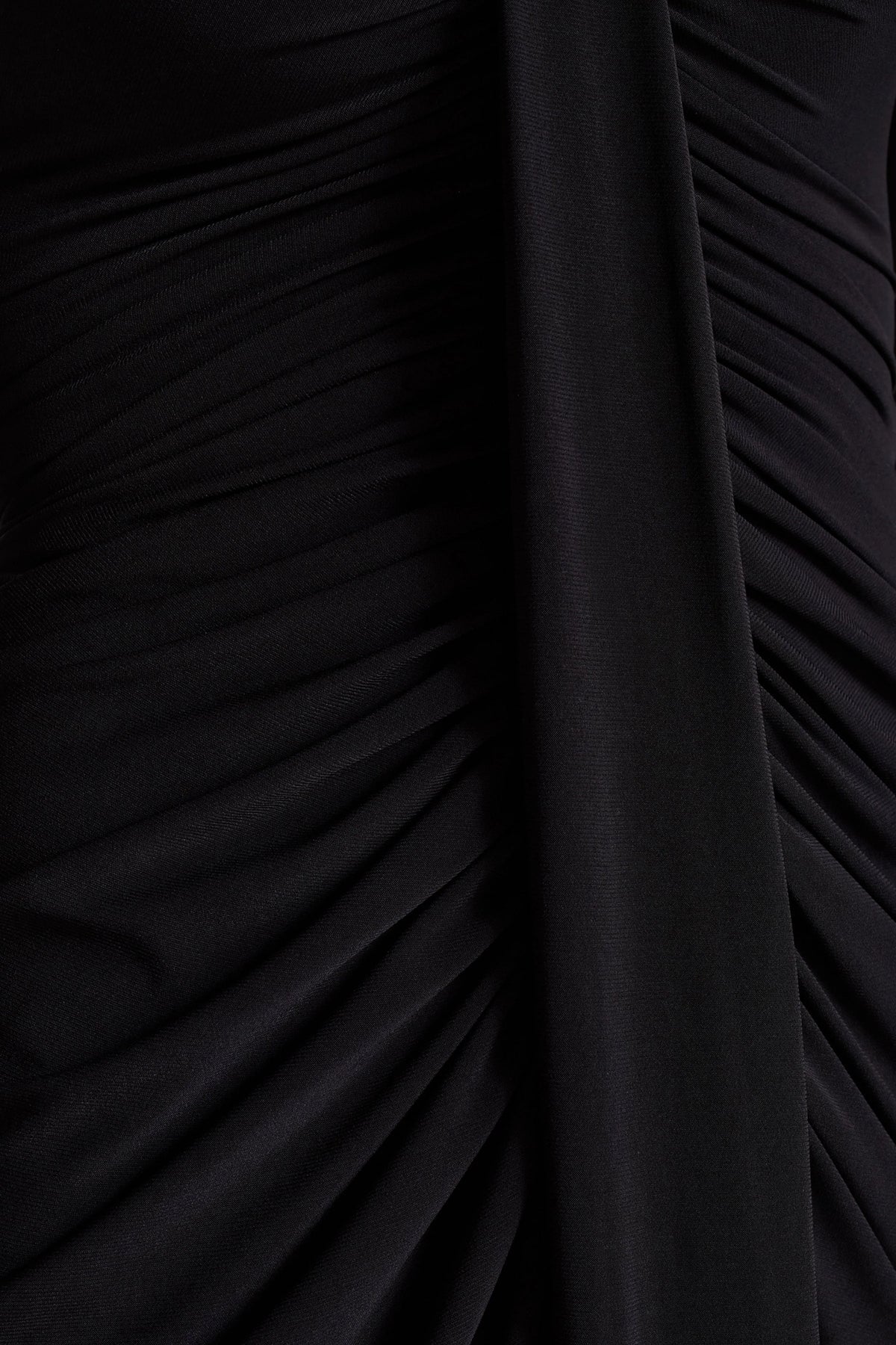 Rosetta | Black Sweetheart-Neck Midi Dress With Sheer-Sleeves