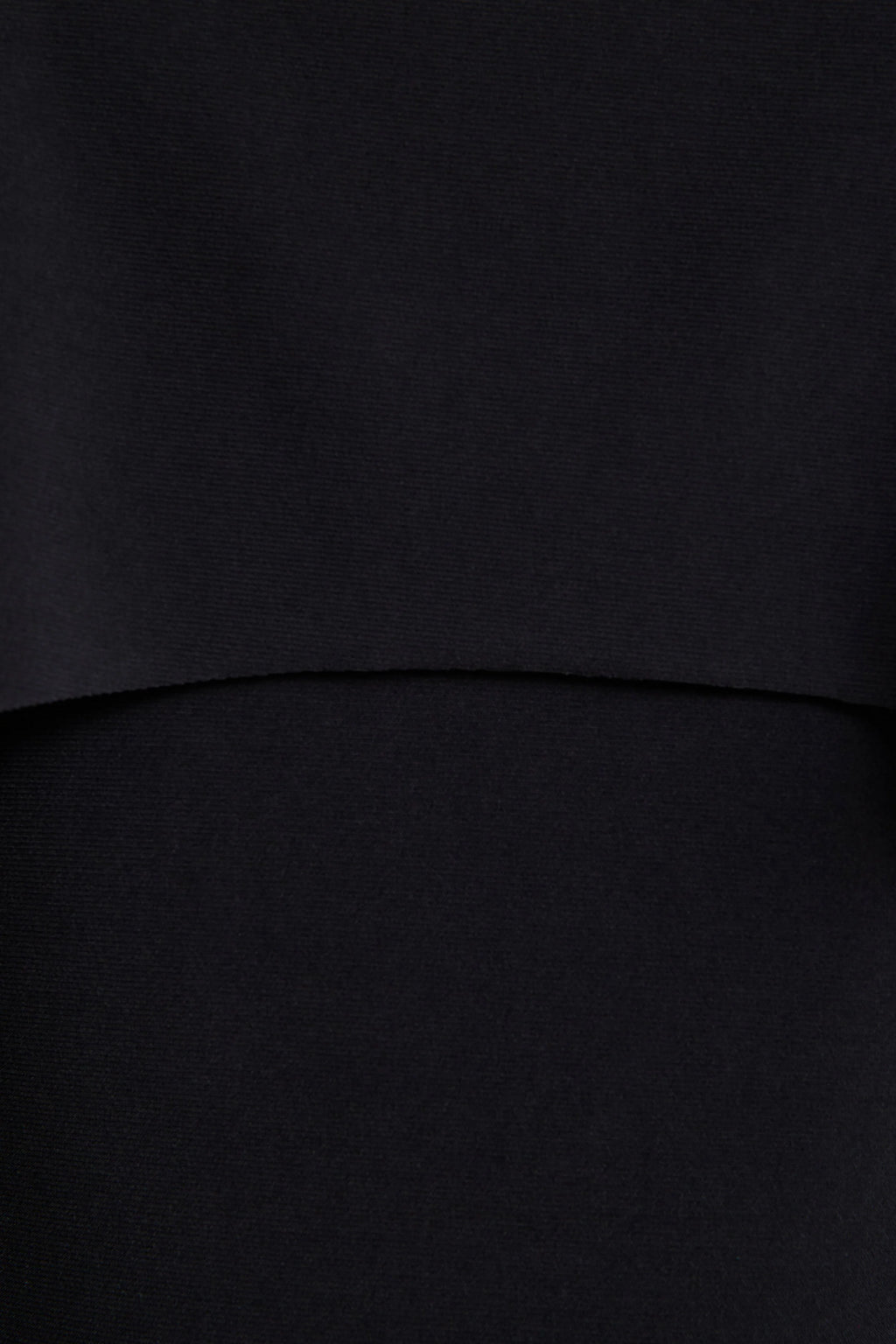 Kalani | Black Crew-Neck Midi Dress With Cape-Sleeves
