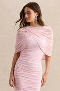 Magoria | Light Pink Mesh Round-Neck Cape