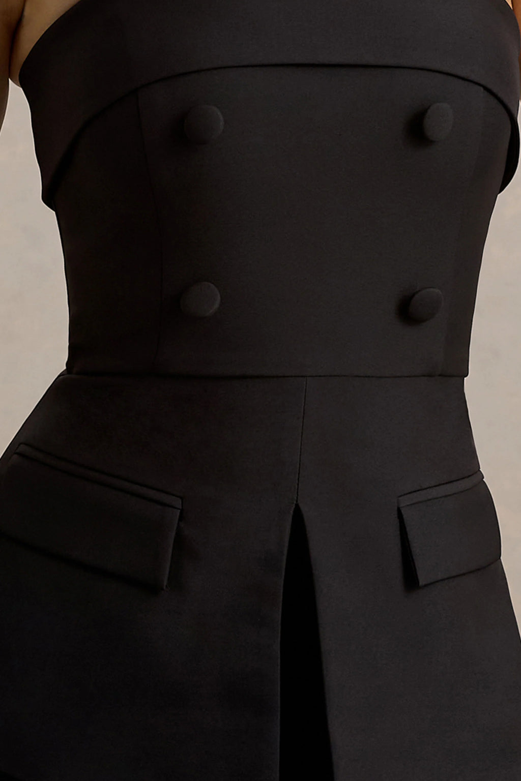 Noemi | Black Bandeau Tailored Jumpsuit