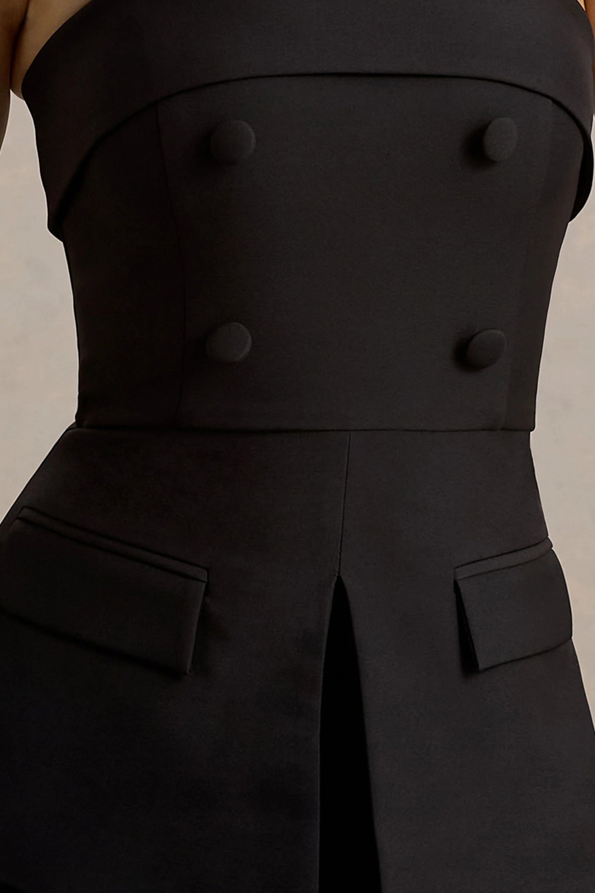 Noemi | Black Bandeau Tailored Jumpsuit