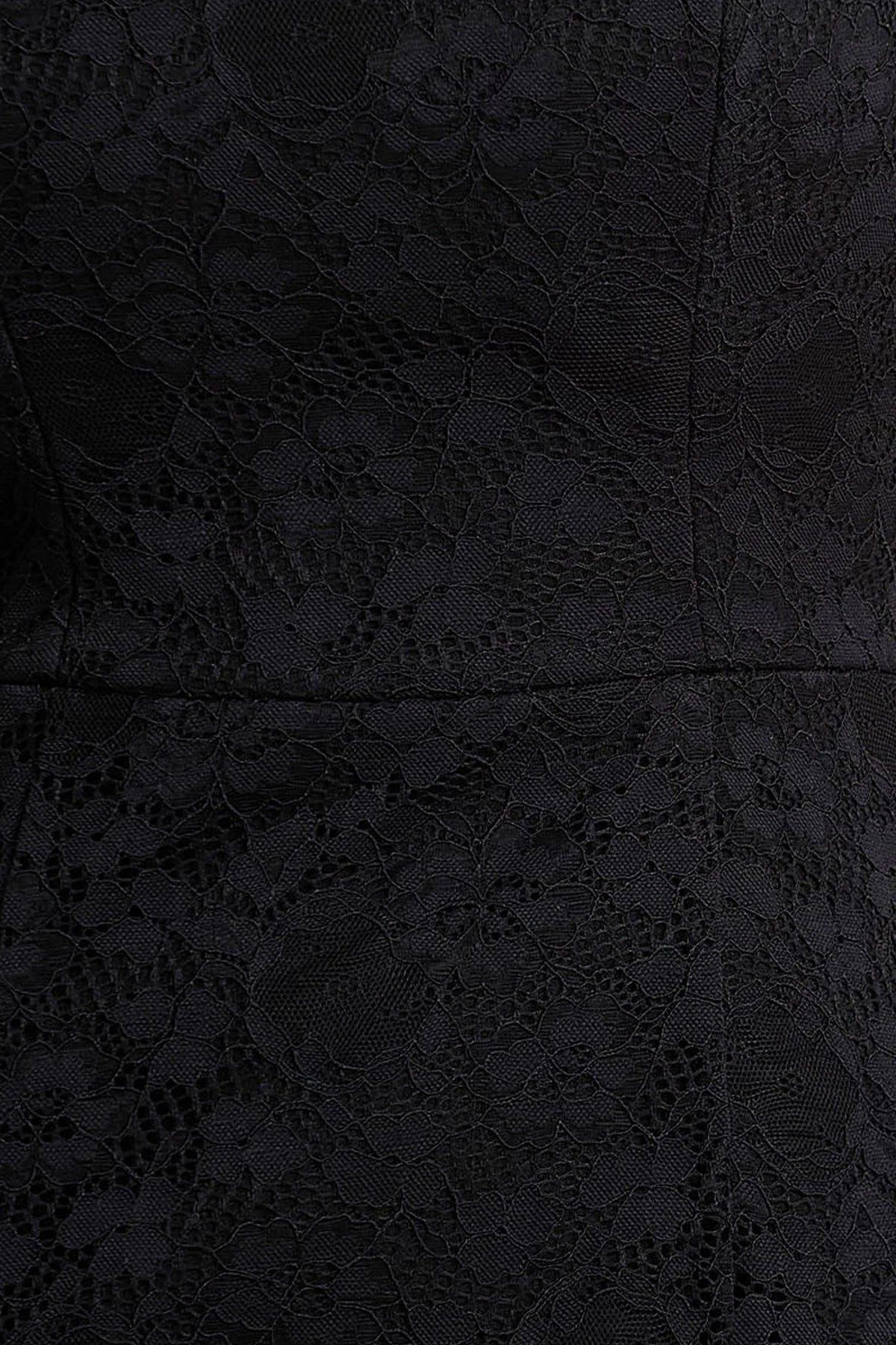 Alissa | Black Lace Square-Neck Midi Dress
