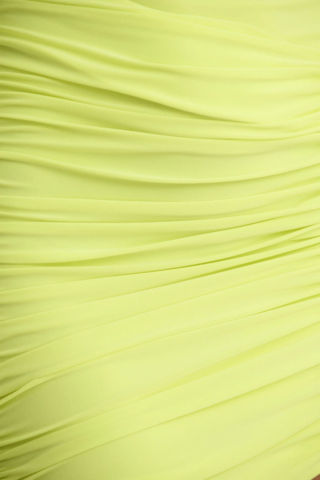 Marci | Lime Green Asymmetric Ruched Mini Dress With Sash