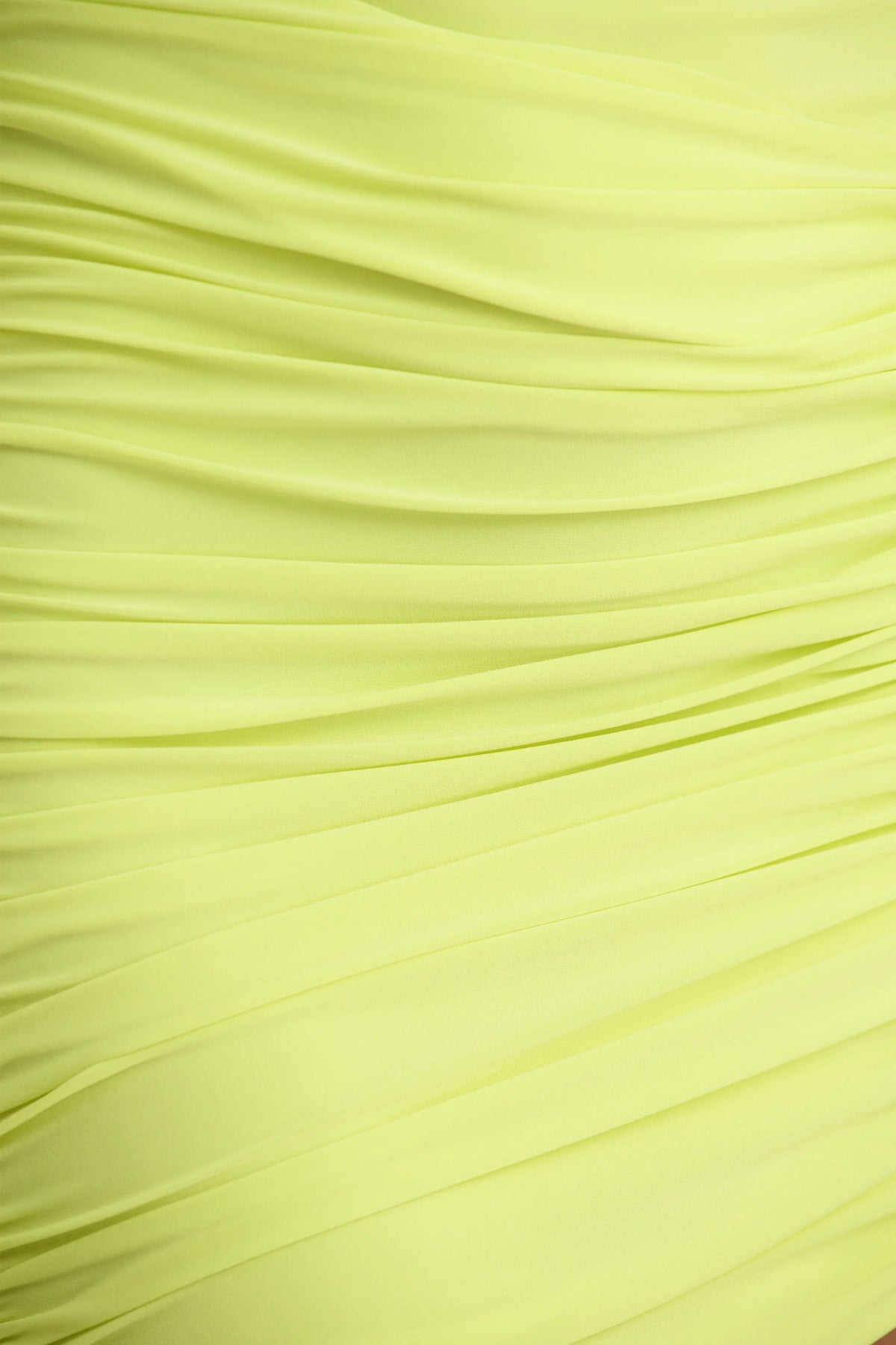 Marci | Lime Green Asymmetric Ruched Mini Dress With Sash