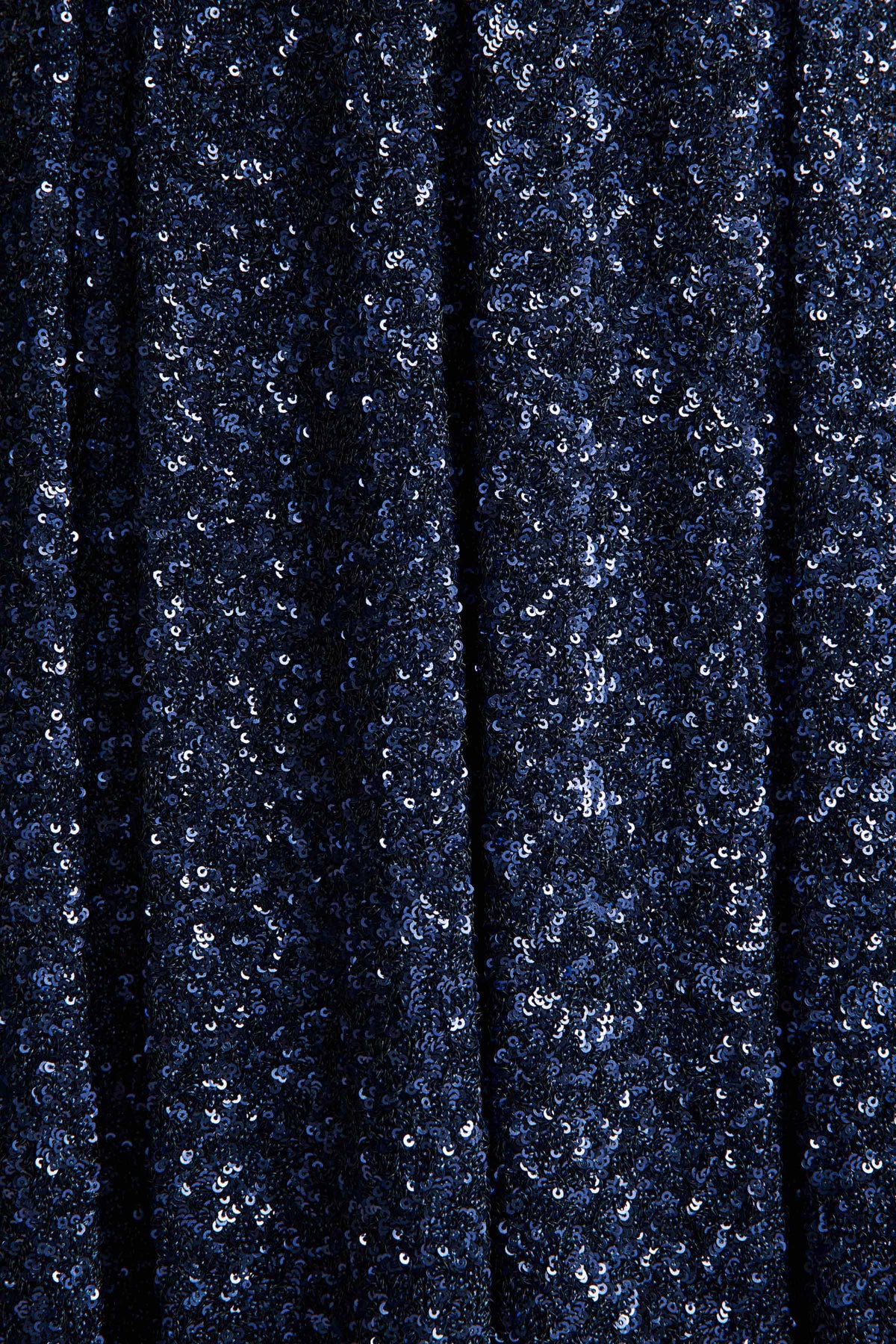 Lima | Navy Sequin Square-Neck A-Line Midi Dress