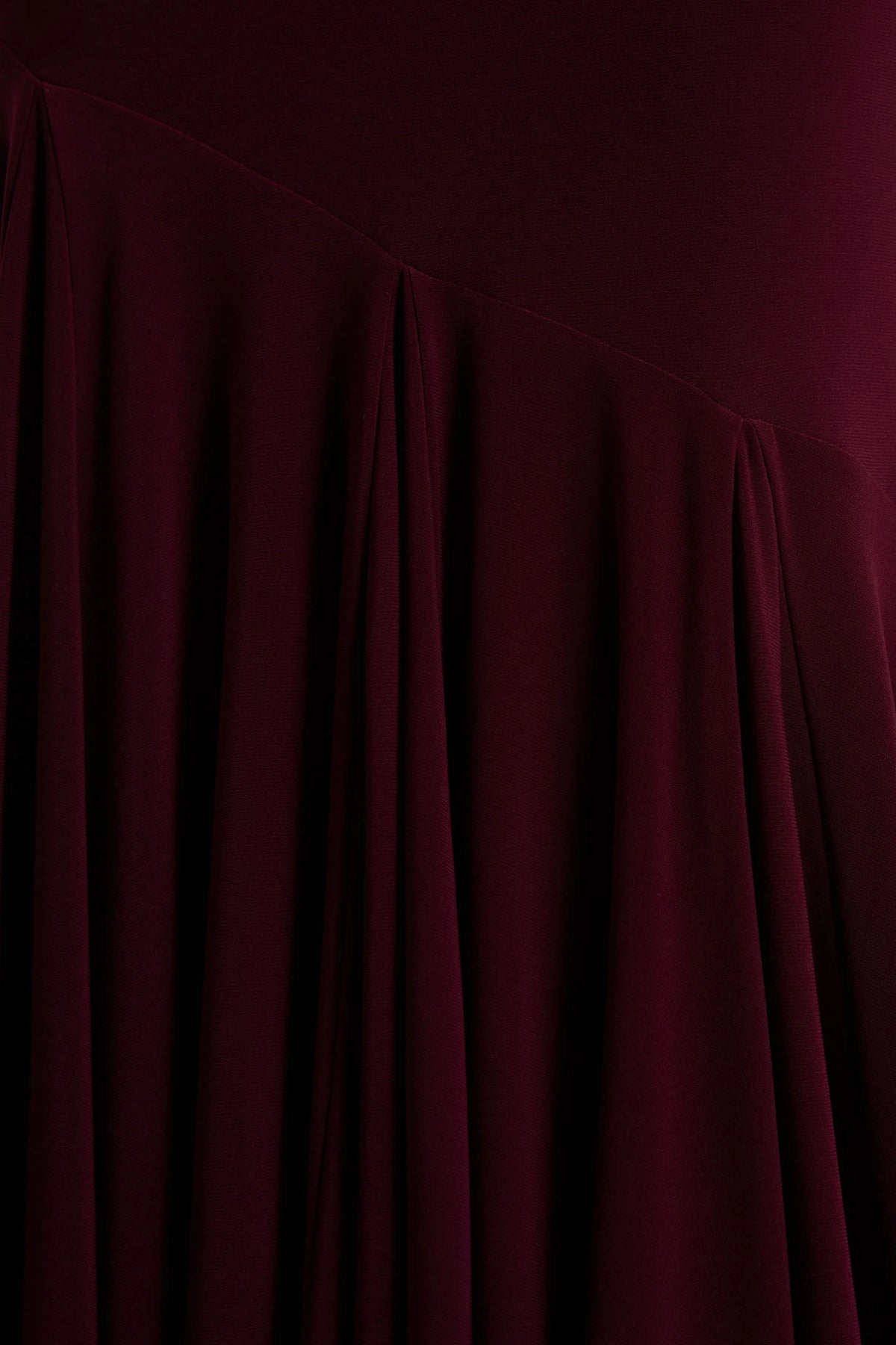 Zya | Dark Plum Asymmetric-Neck Fishtail Maxi Dress