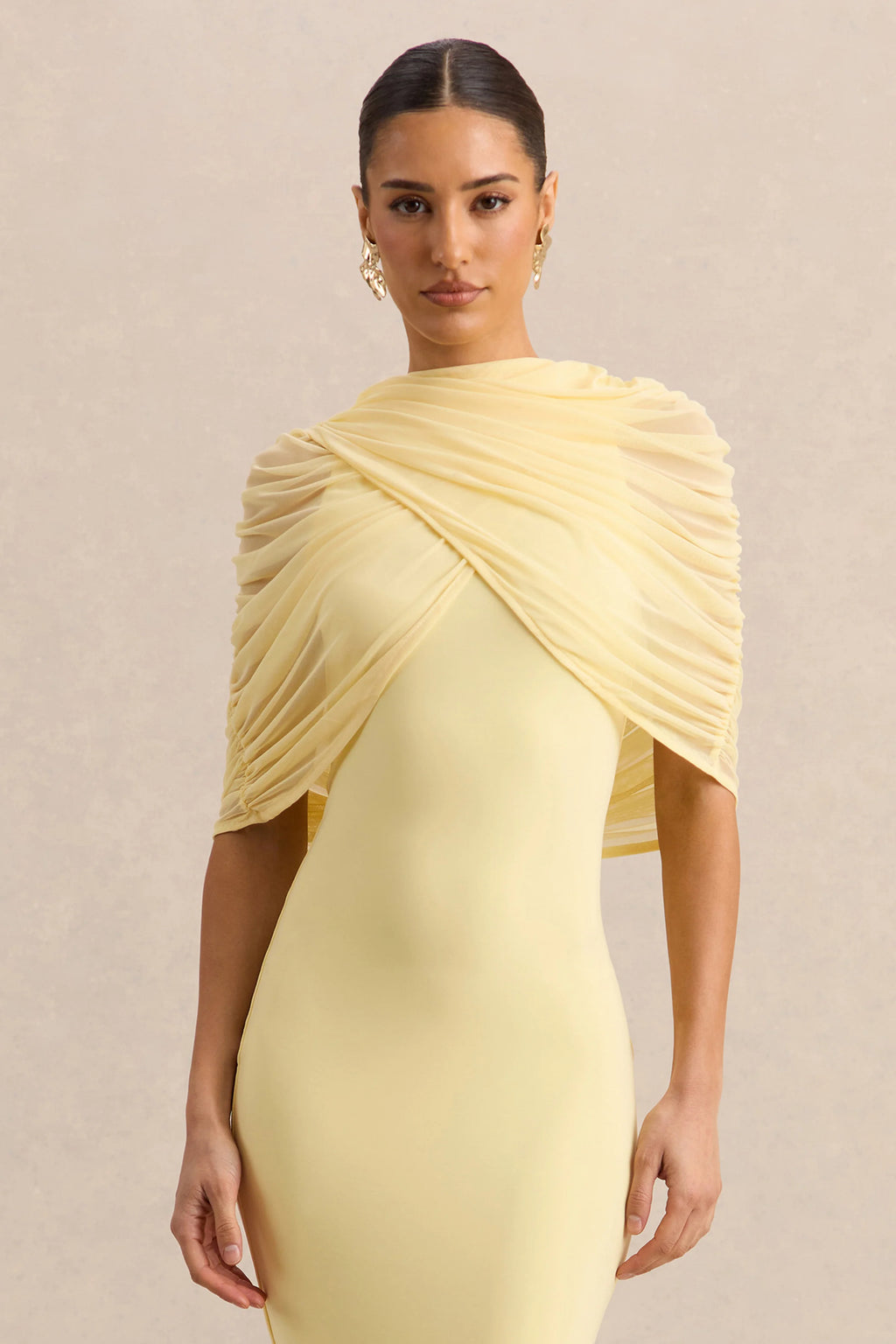 Magoria | Lemon Mesh Round-Neck Cape