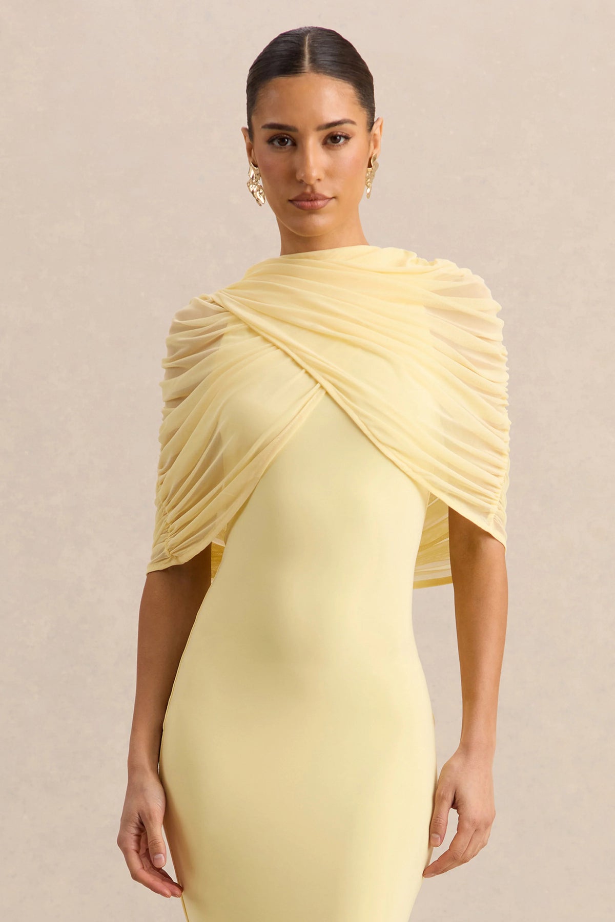 Magoria | Lemon Mesh Round-Neck Cape