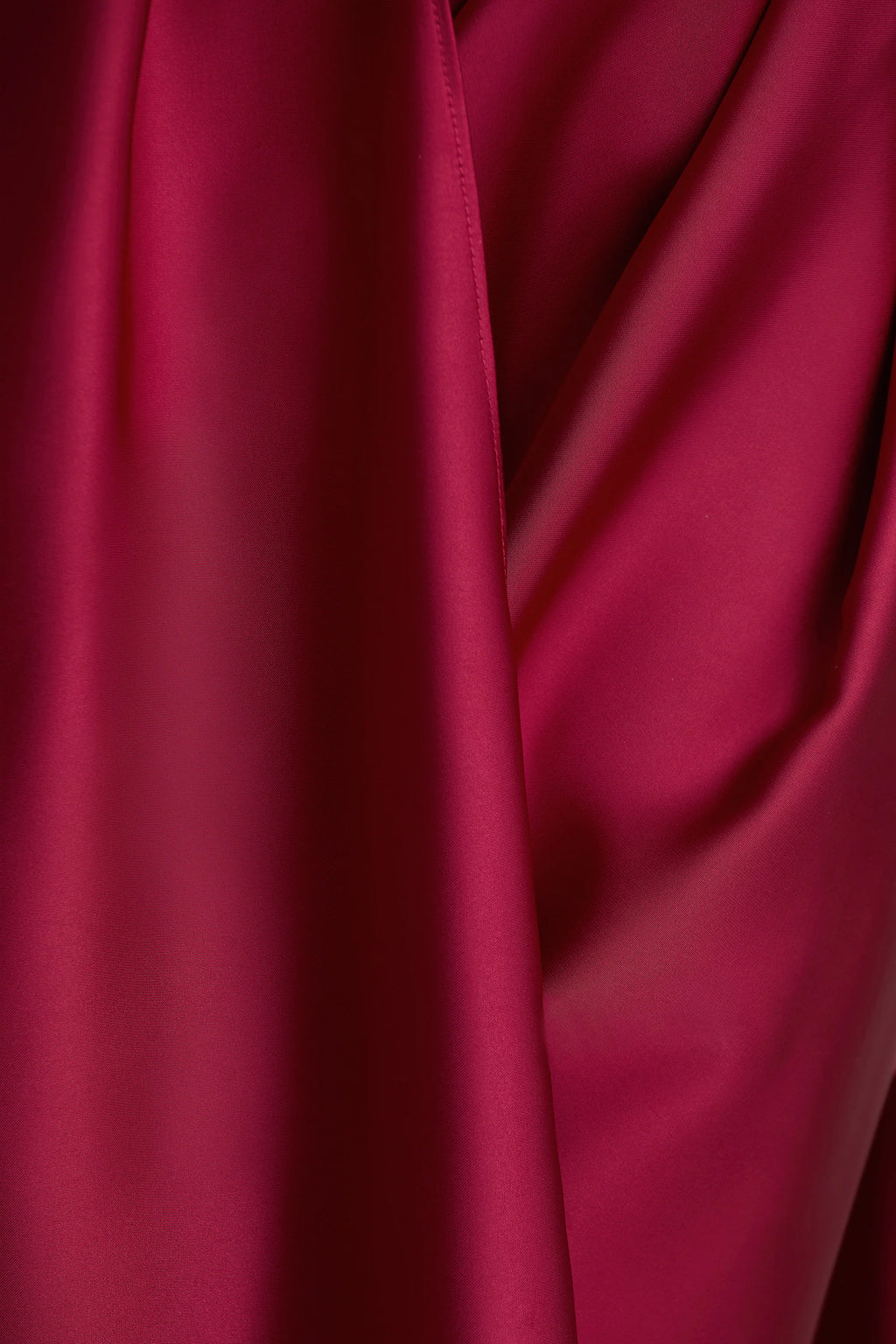 Lynette | Burgundy Satin Plunge-Neck Maxi Dress With Asymmetric Hem