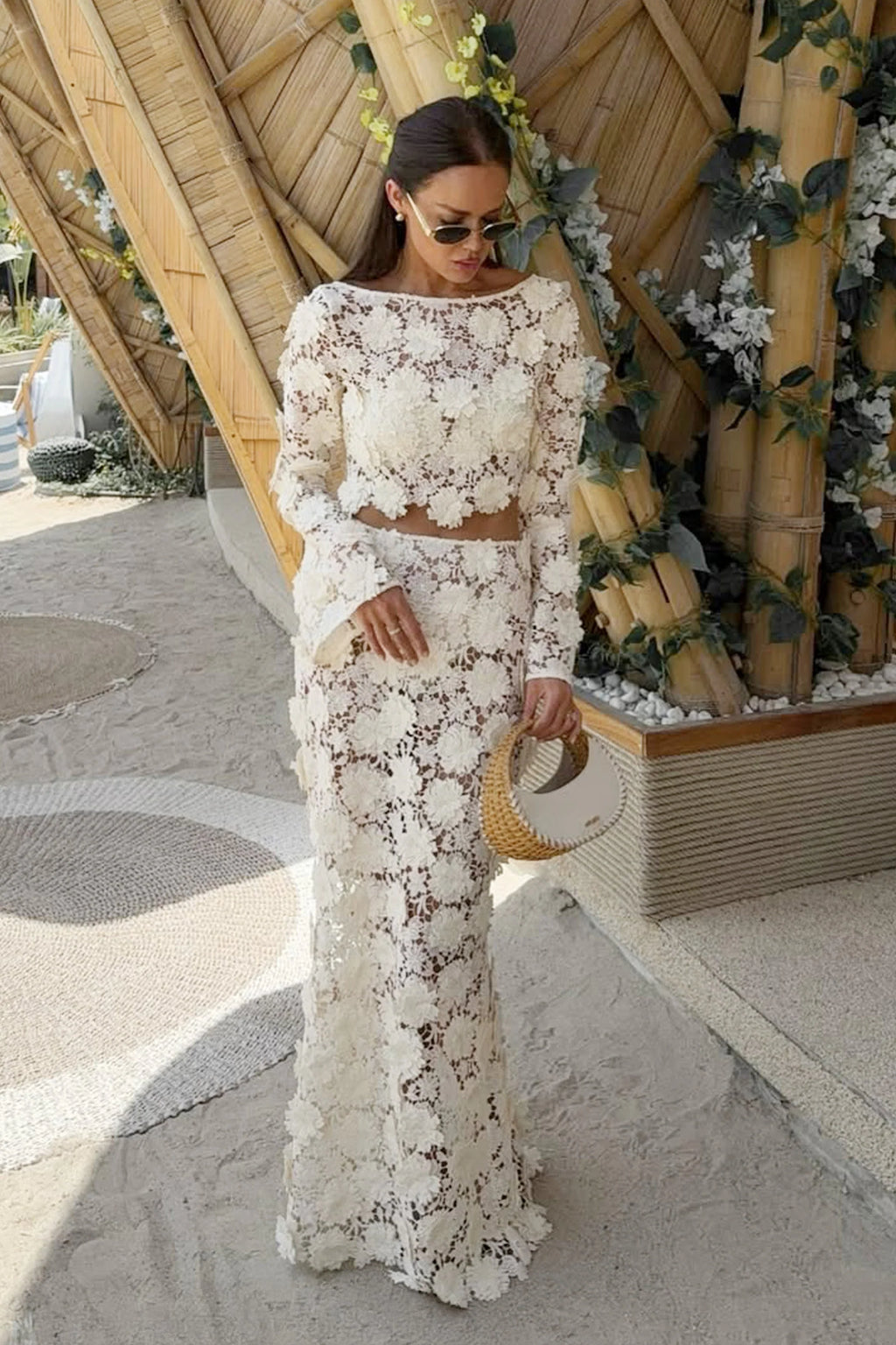 Kingston | Cream Lace Maxi Skirt