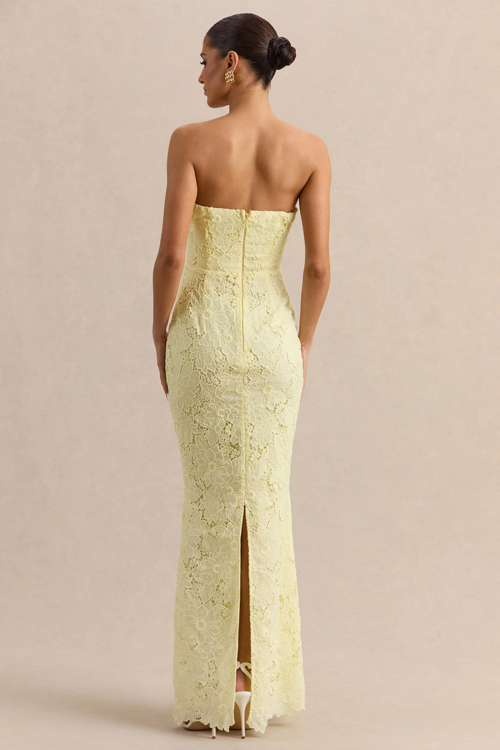 Suzie | Lemon Lace Bandeau Maxi Dress