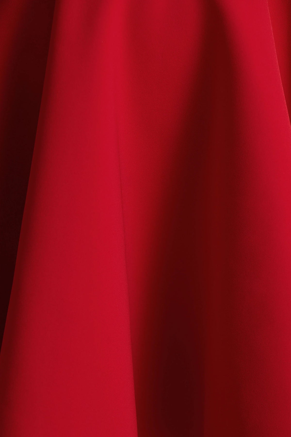 Astonish | Red Long-Sleeve Embellished Square-Neck Mini Dress With Volume Skirt