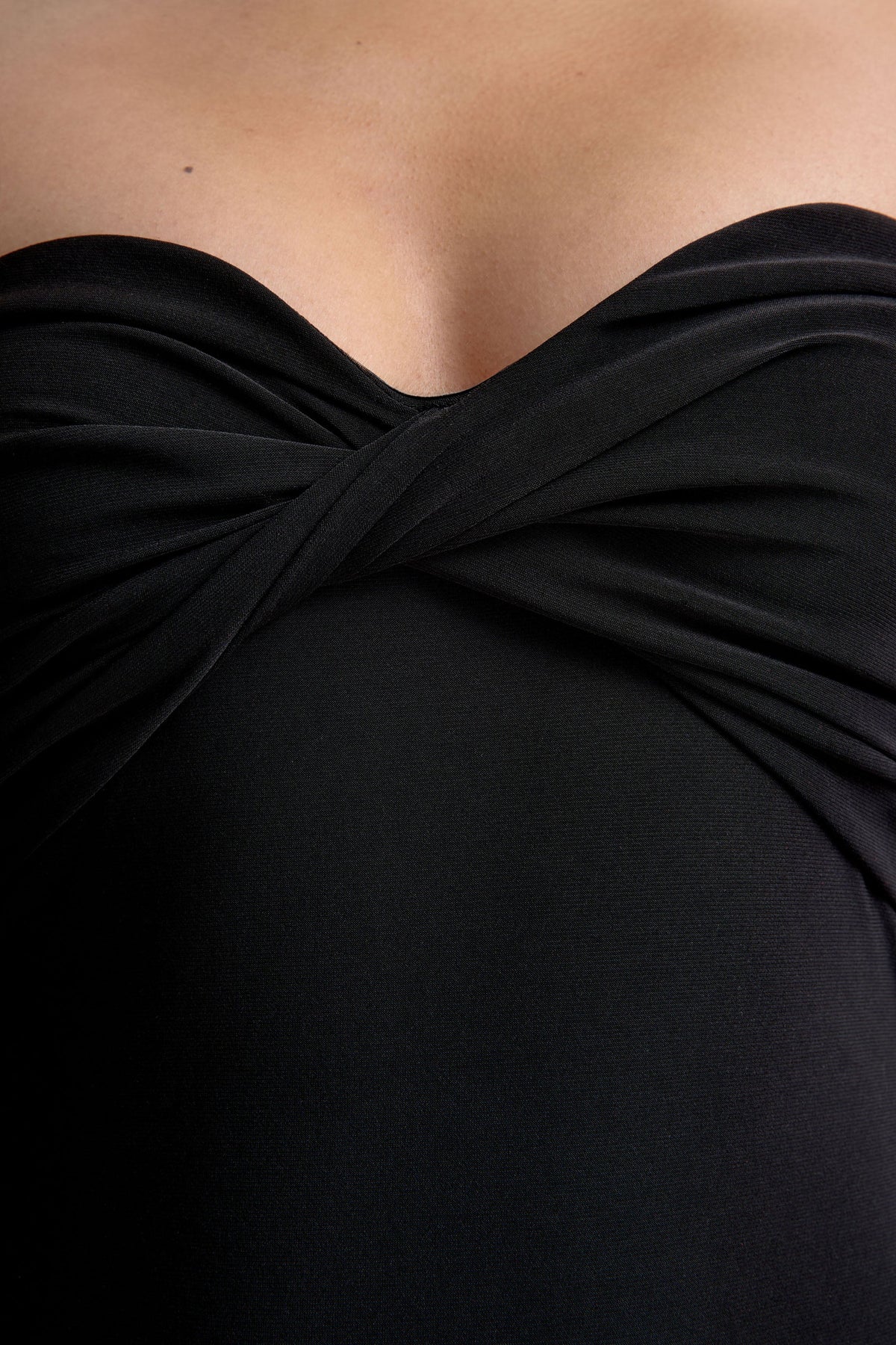 Sheila | Black Bandeau Maxi Dress With Scarf Detail