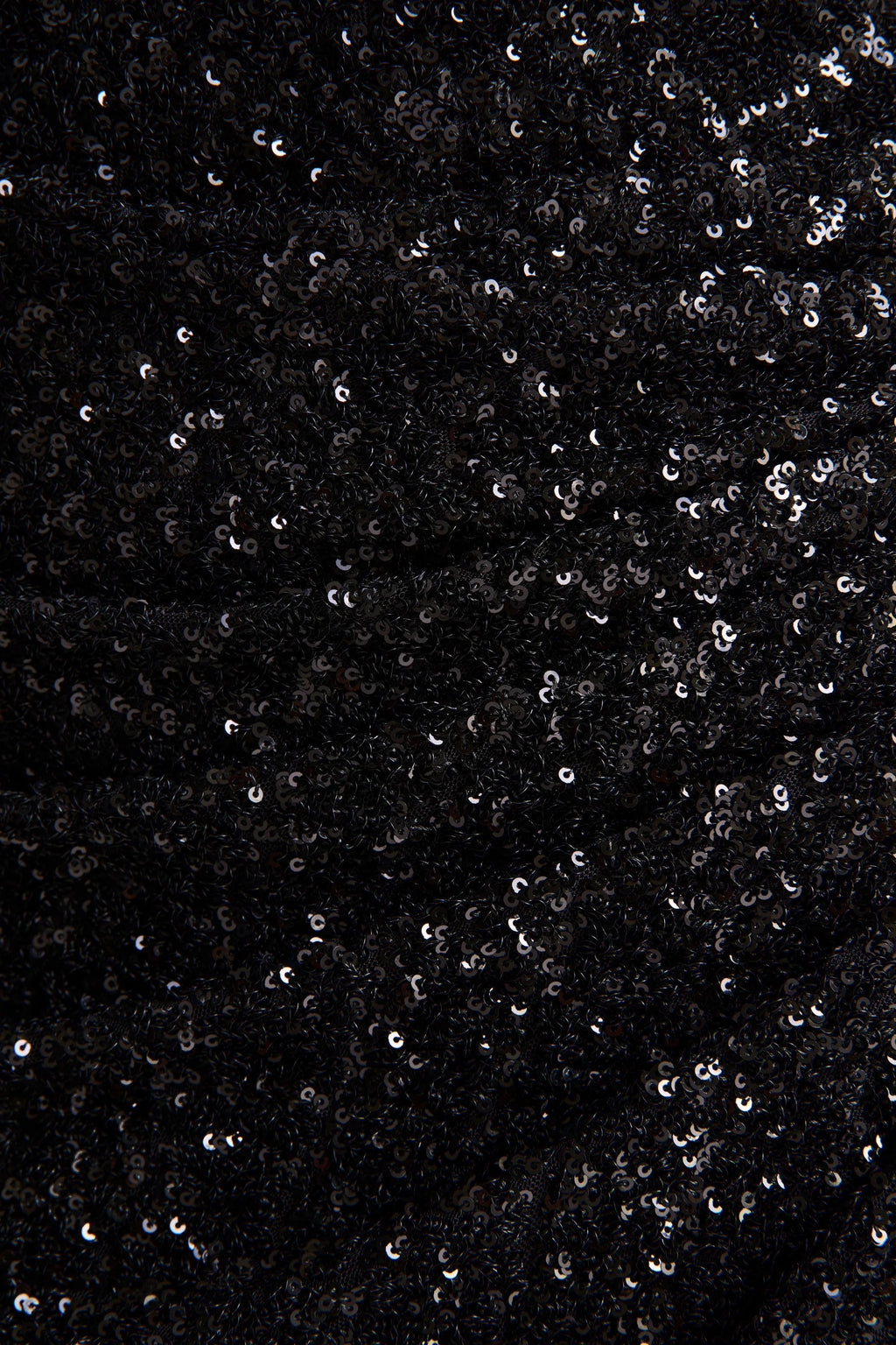 Gio | Black Sequin Plunge-Neck Wrap Maxi Dress With Ruched Detailing