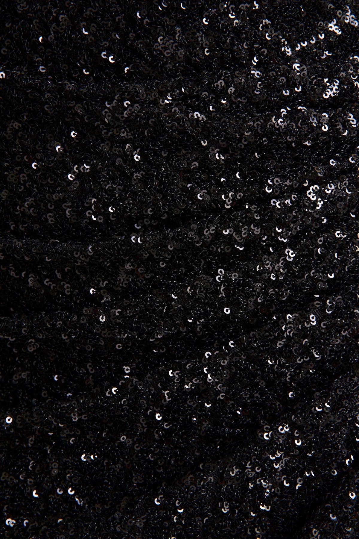 Gio | Black Sequin Plunge-Neck Wrap Maxi Dress With Ruched Detailing