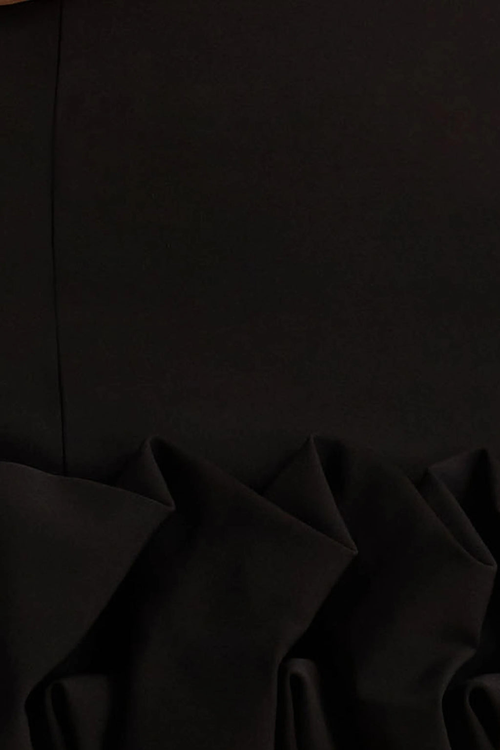 Geneve | Black Halter-Neck Mini Dress With Ruffled Trim