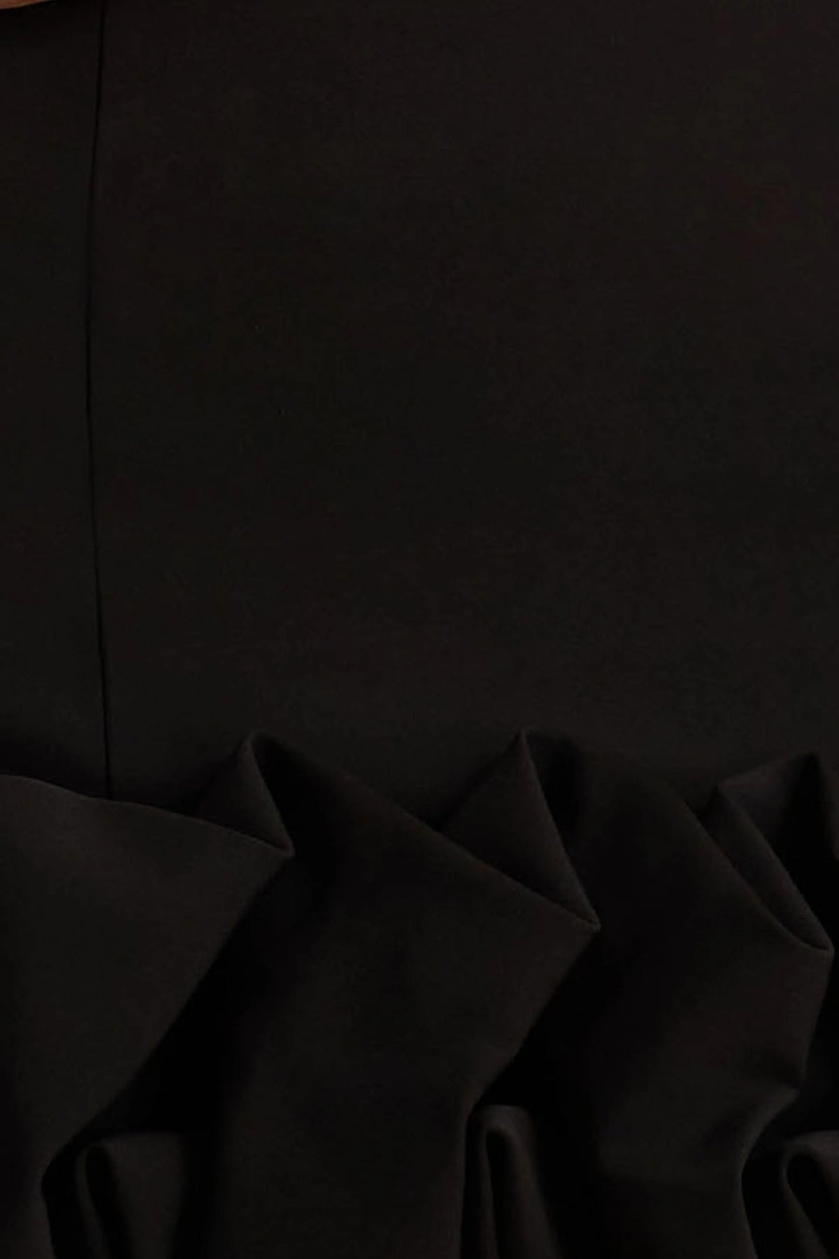 Geneve | Black Halter-Neck Mini Dress With Ruffled Trim