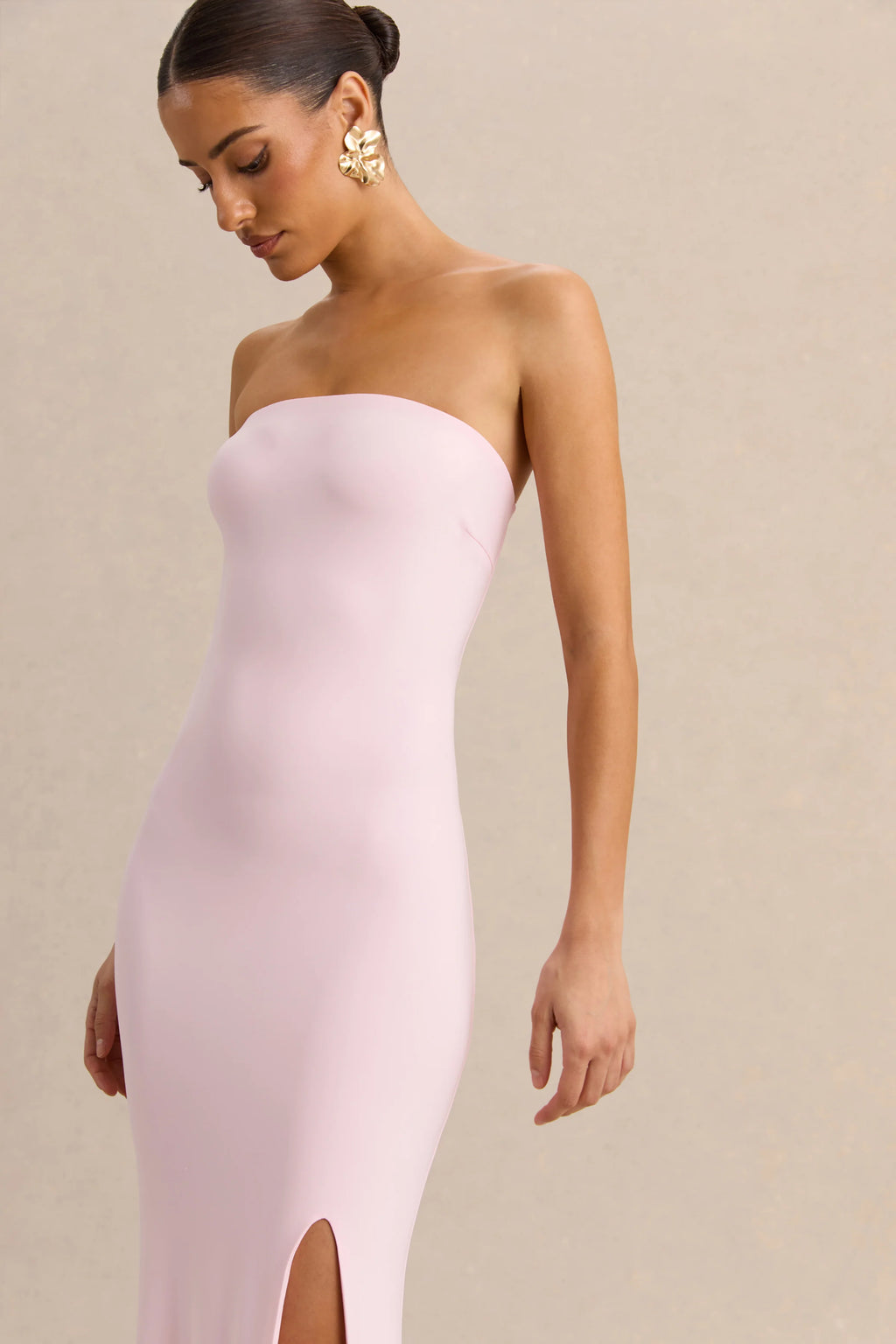 Melva | Light Pink Bandeau Maxi Dress