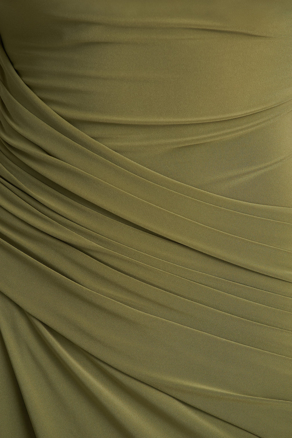 Zephyra | Olive High-Neck Wrapped Maxi Dress