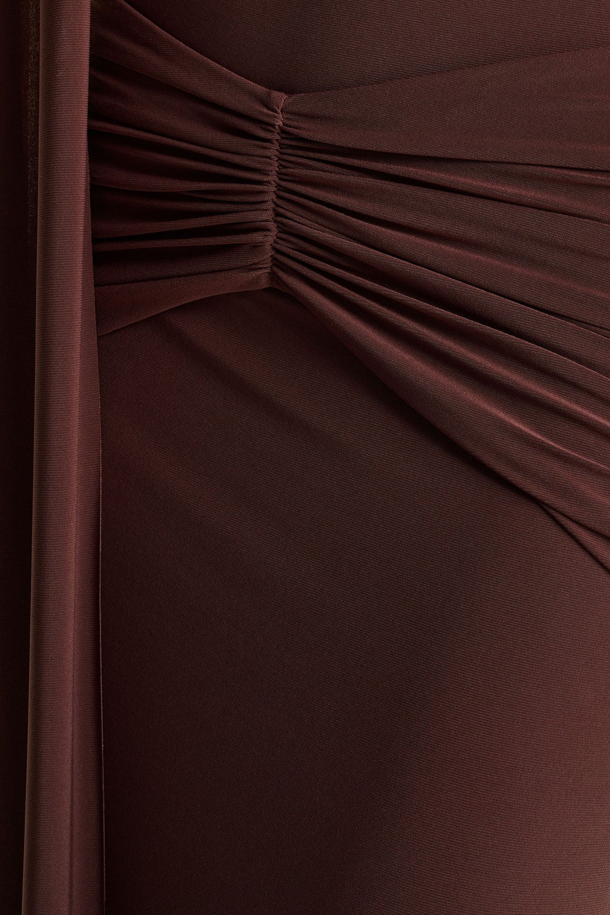 Hyla | Brown High-Neck Maxi Dress With Sash-Detail