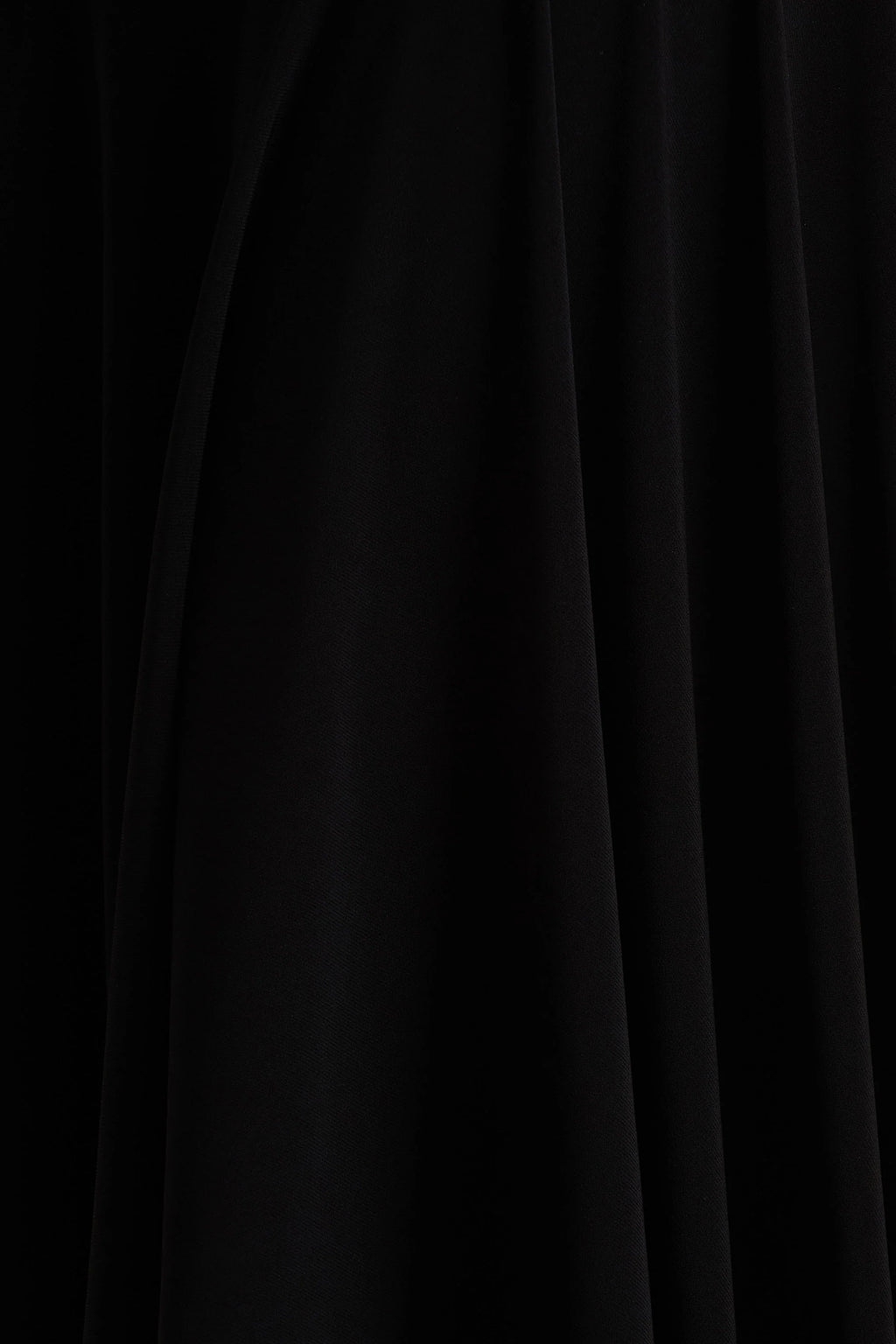 Isola | Black Asymmetric-Neck Midi Dress With Hanky-Hem