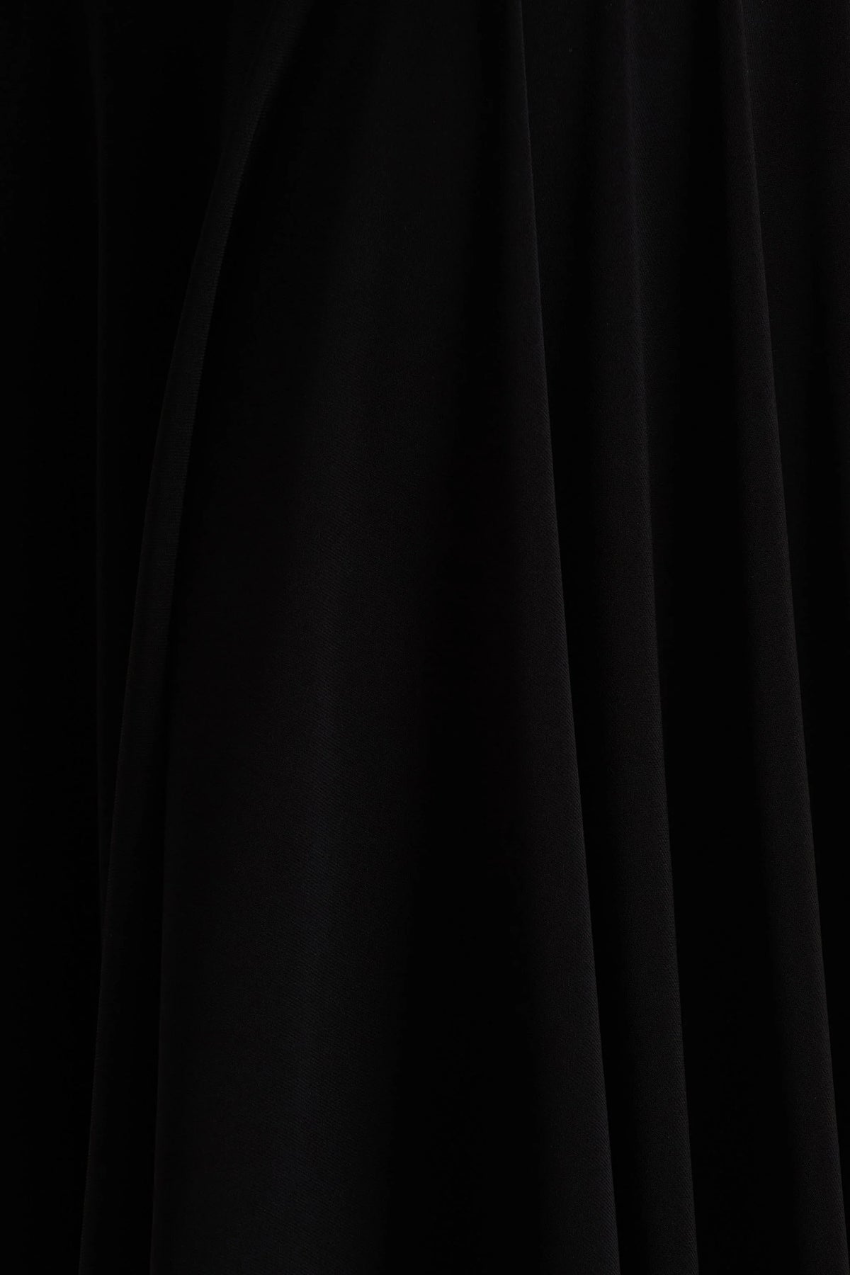 Isola | Black Asymmetric-Neck Midi Dress With Hanky-Hem