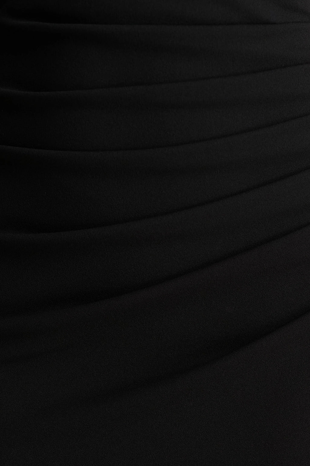 Leah | Black Asymmetric-Neck Midi Dress With Cape-Sleeve