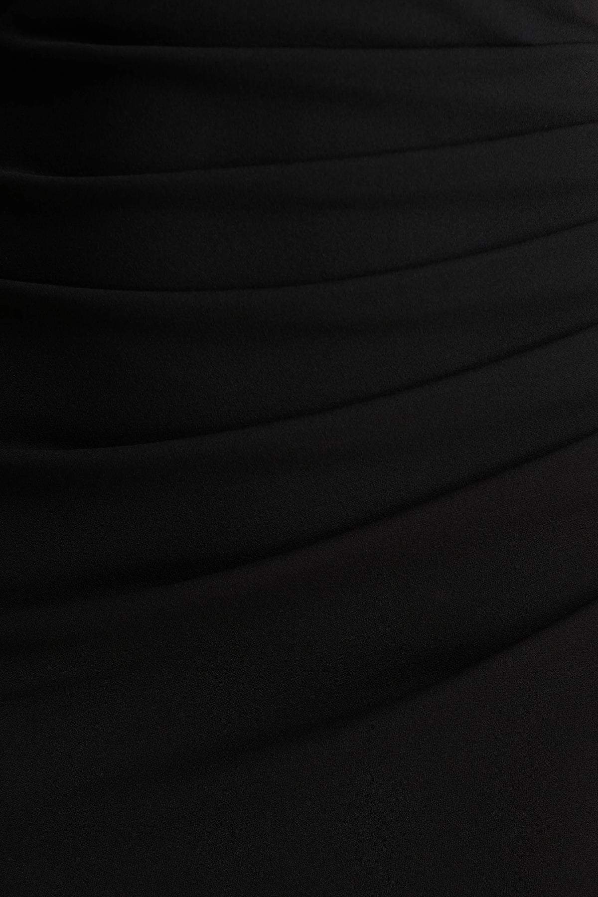Leah | Black Asymmetric-Neck Midi Dress With Cape-Sleeve
