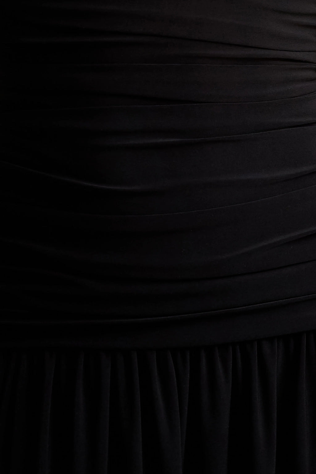 Aniyah | Black High-Neck Maxi Dress With Ruched Detailing