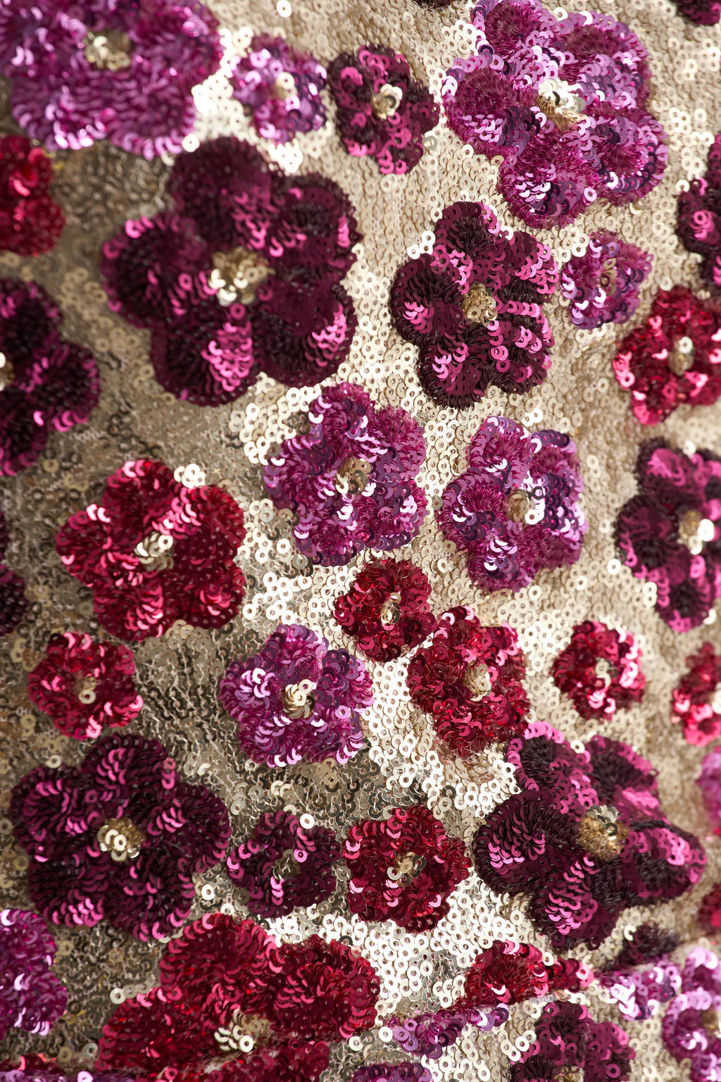 Eira | Pink Floral Embellished Sequin Crew-Neck Mini Dress