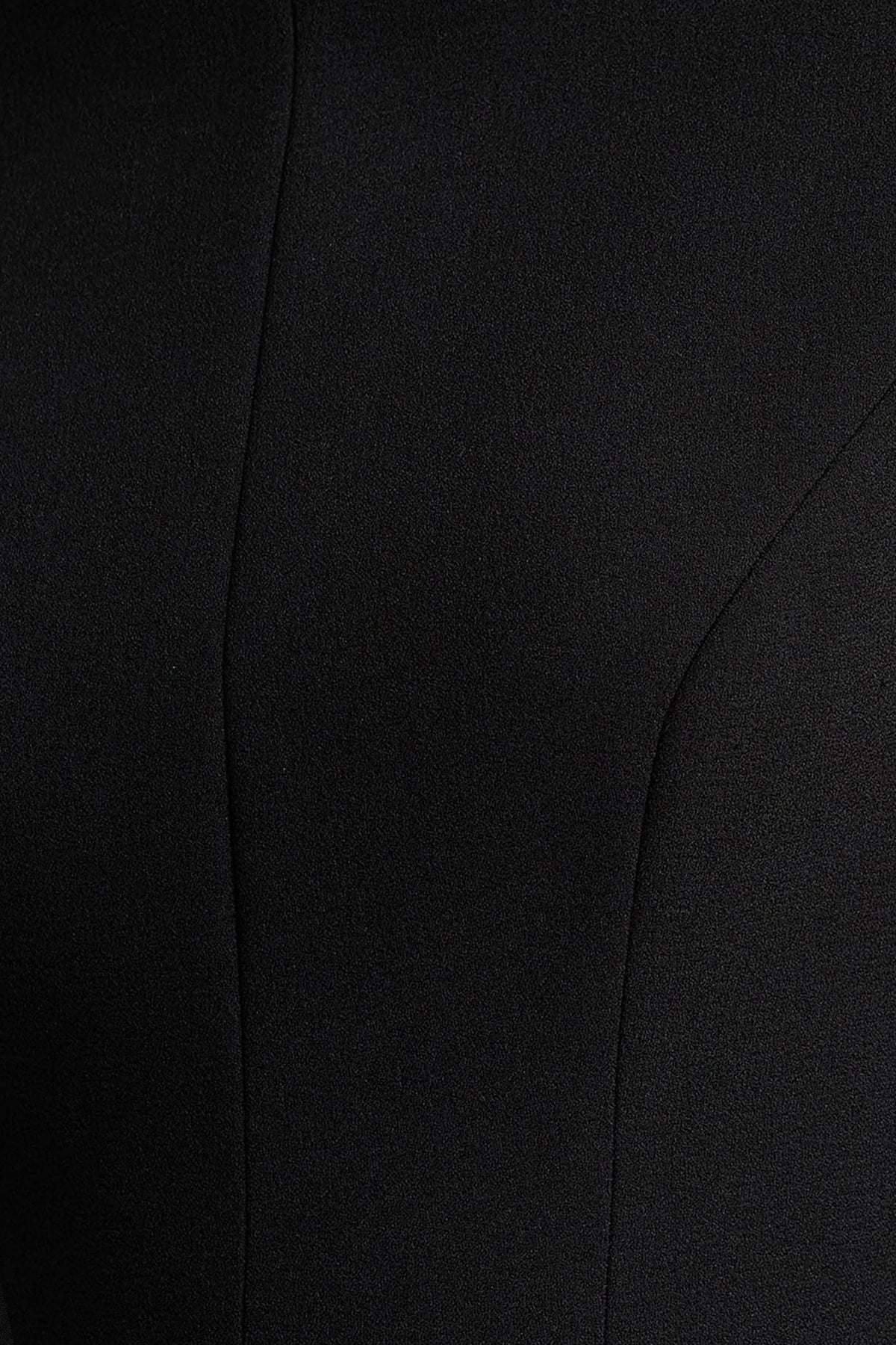 Pepita | Black High-Neck Tailored Maxi Dress With Drop-Waist And Satin Skirt