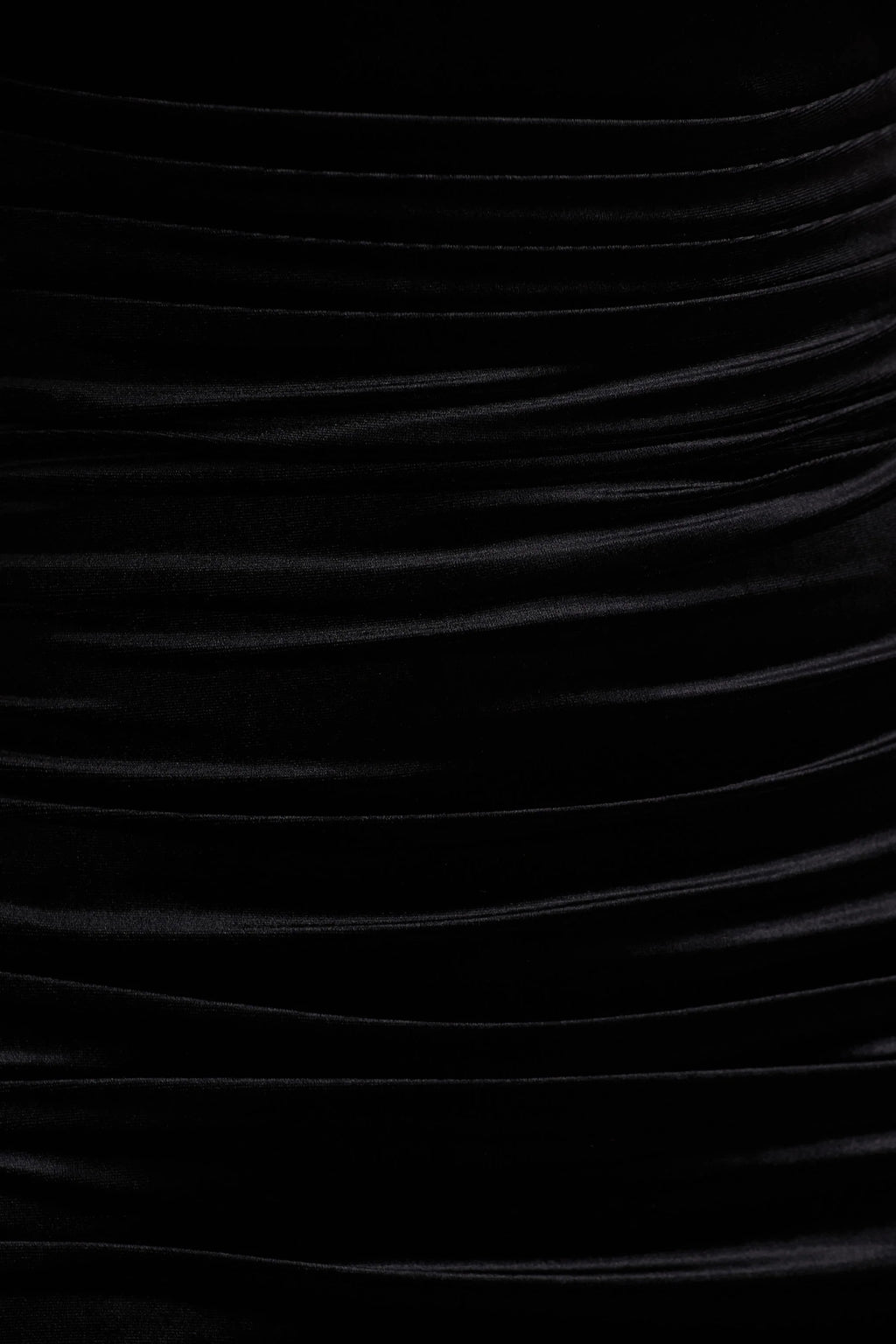 Chrissy | Black Velvet Square-Neck Midi Dress With Mesh-Sleeves And Ruched Detailing