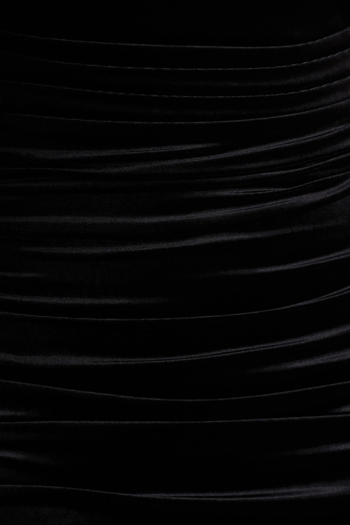 Chrissy | Black Velvet Square-Neck Midi Dress With Mesh-Sleeves And Ruched Detailing