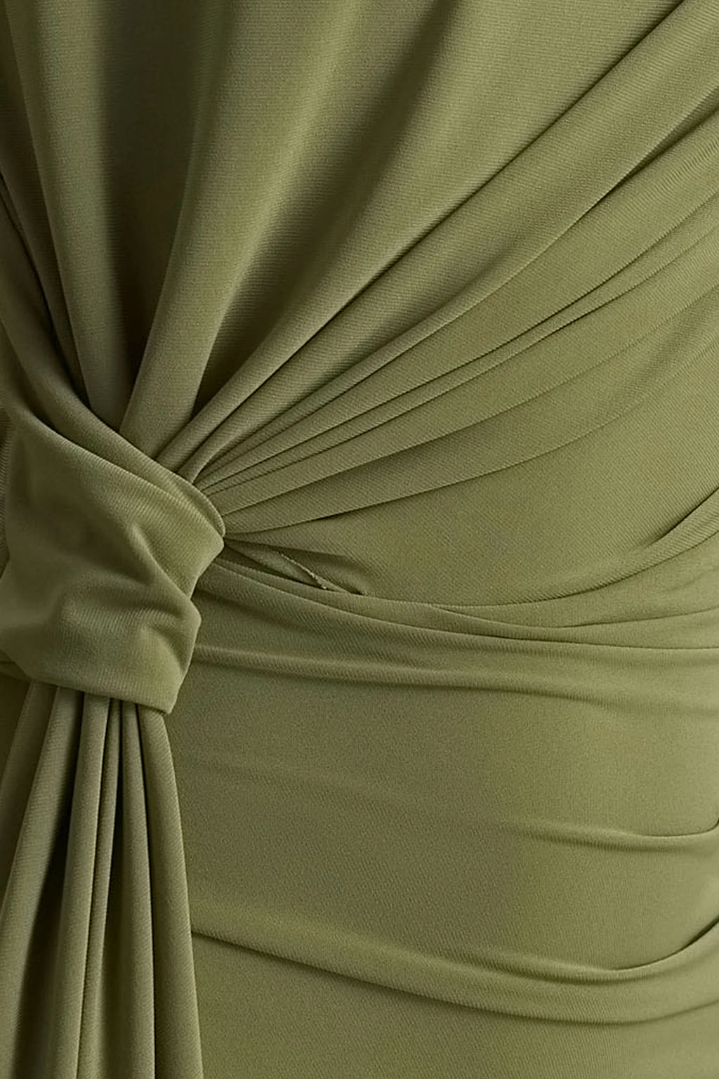 Sorenna | Olive High-Neck Mini-Dress With Wrap And Sash Detail