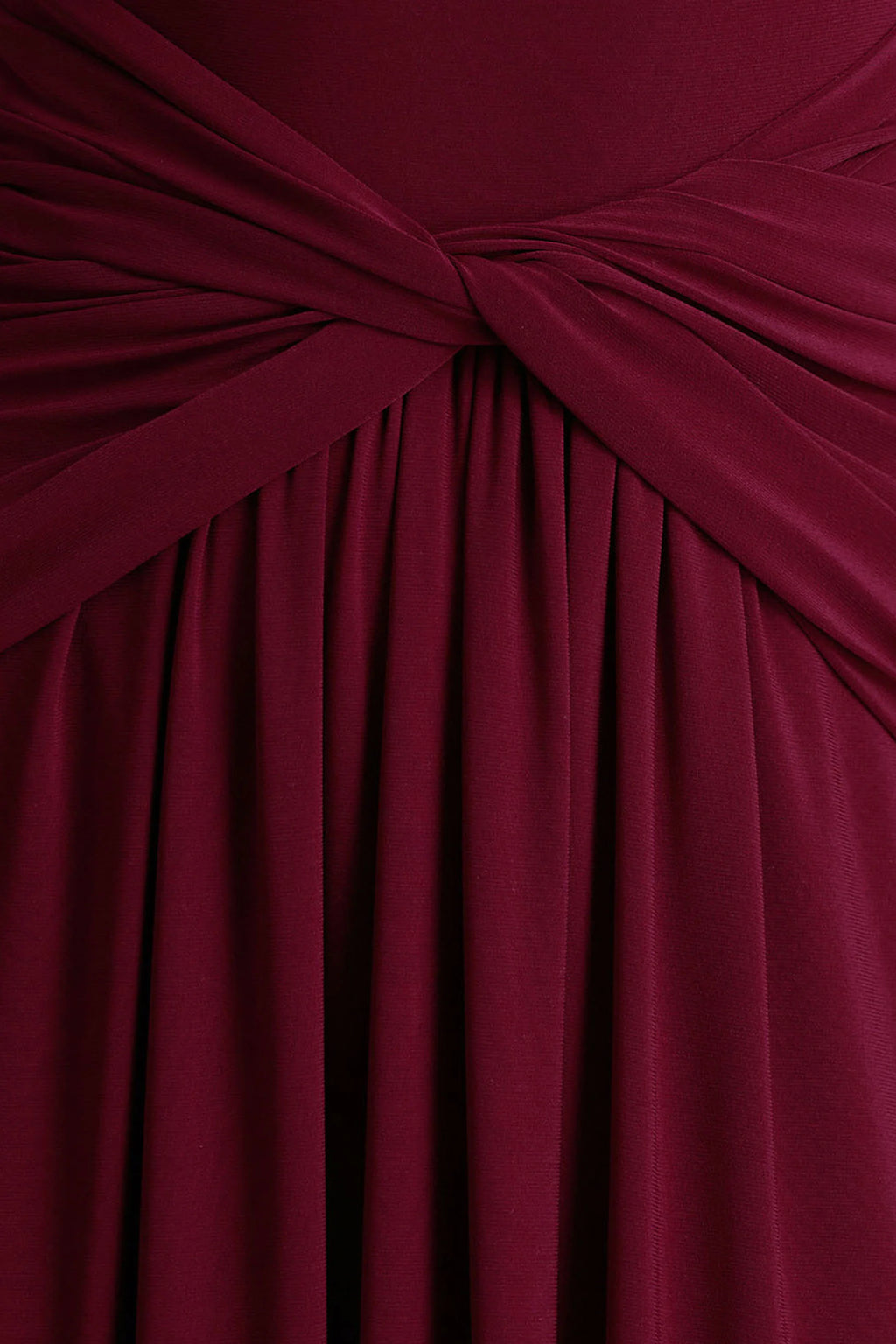 Estrella | Berry High-Neck Maxi Dress With Ruched Detailing