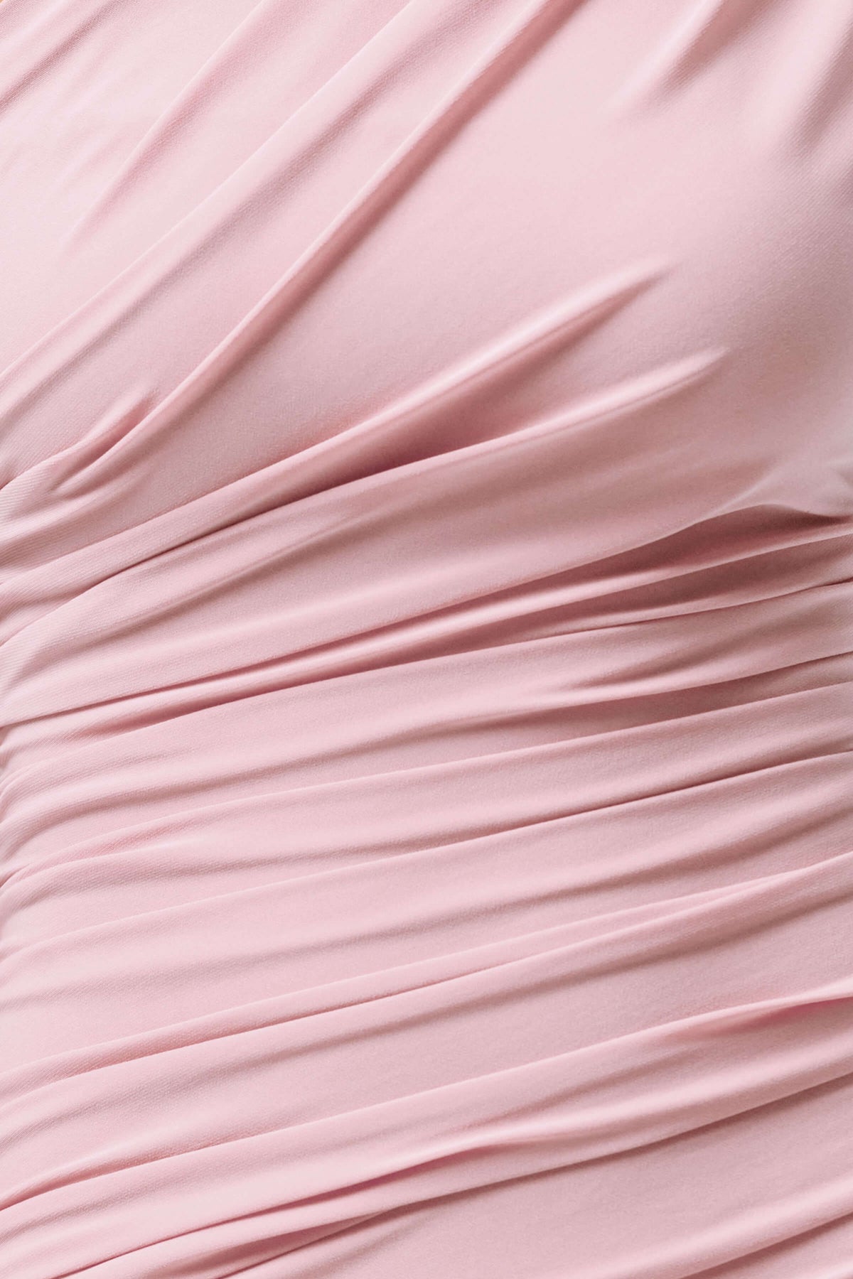Mardi | Pink Asymmetric Maxi Dress With Ruching