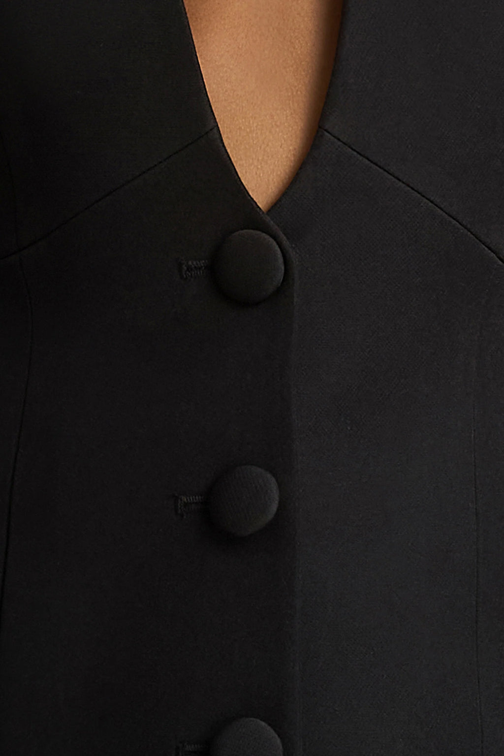 Rosalina | Black Extreme-Plunge Neck Tailored Blazer
