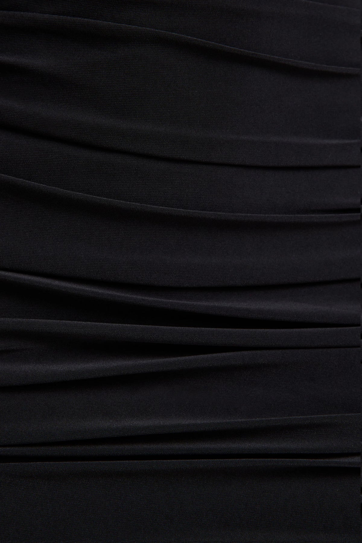 Yara | Black One Shoulder Cape Ruched Midi Dress