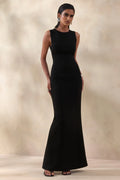 Astrelle | Black High-Neck Maxi Dress