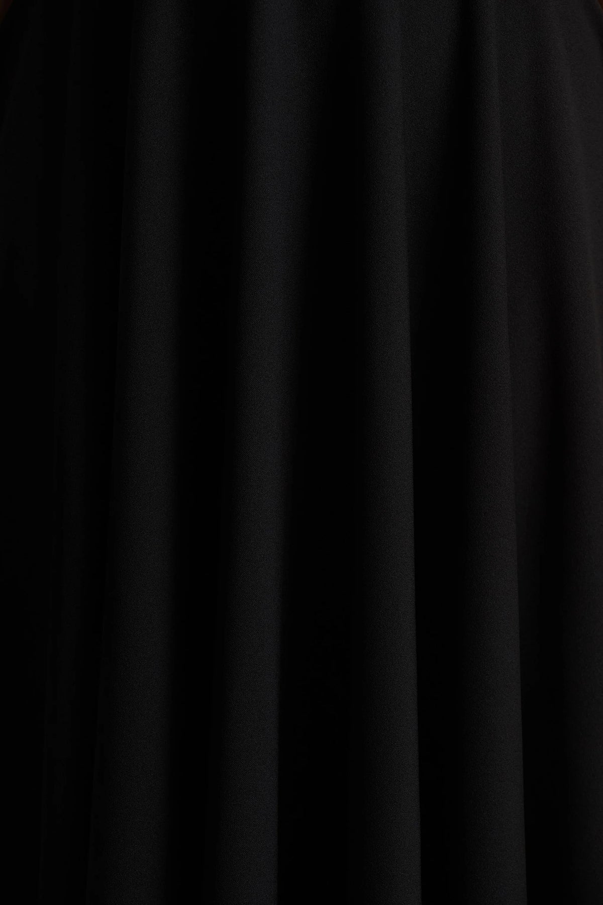 Vicky | Black High Neck Midi Dress With Puff Sleeves