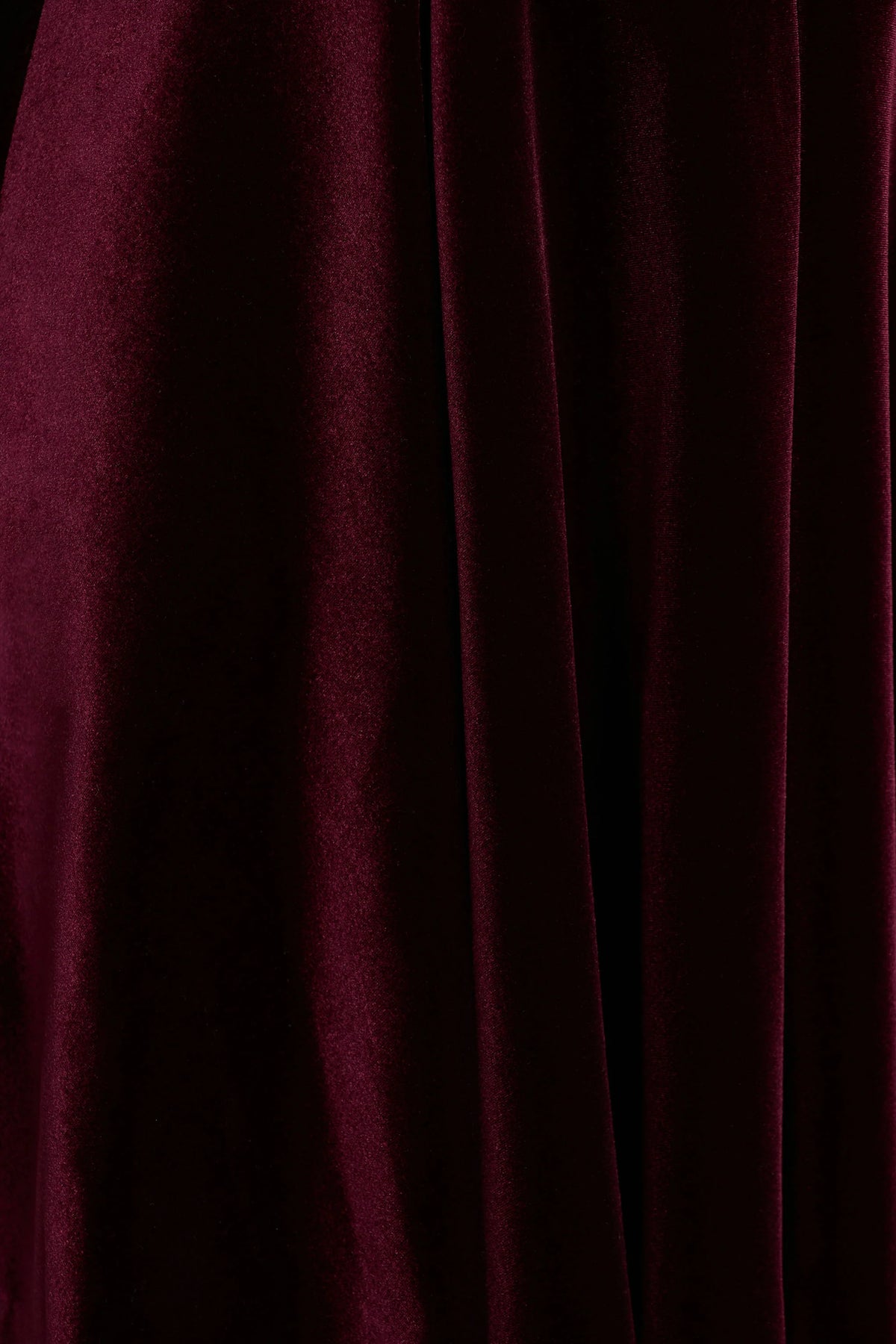 Mina | Burgundy Velvet And Satin Bandeau Skater Mini Dress