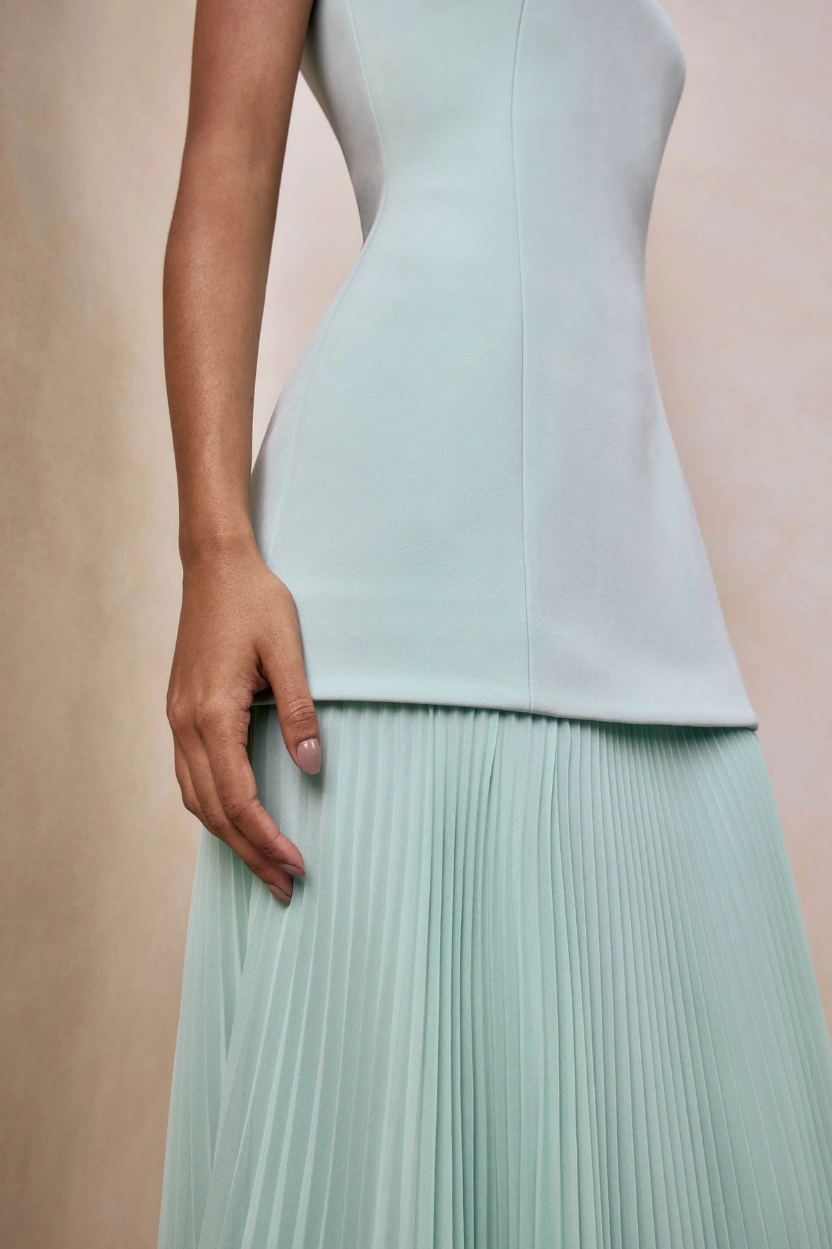 Hadley | Sage Boat-Neck Maxi Dress With Drop-Waist